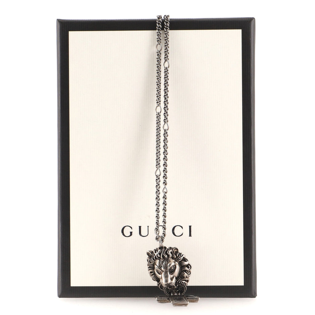 Lion Cross Pendant Necklace Metal with Enamel