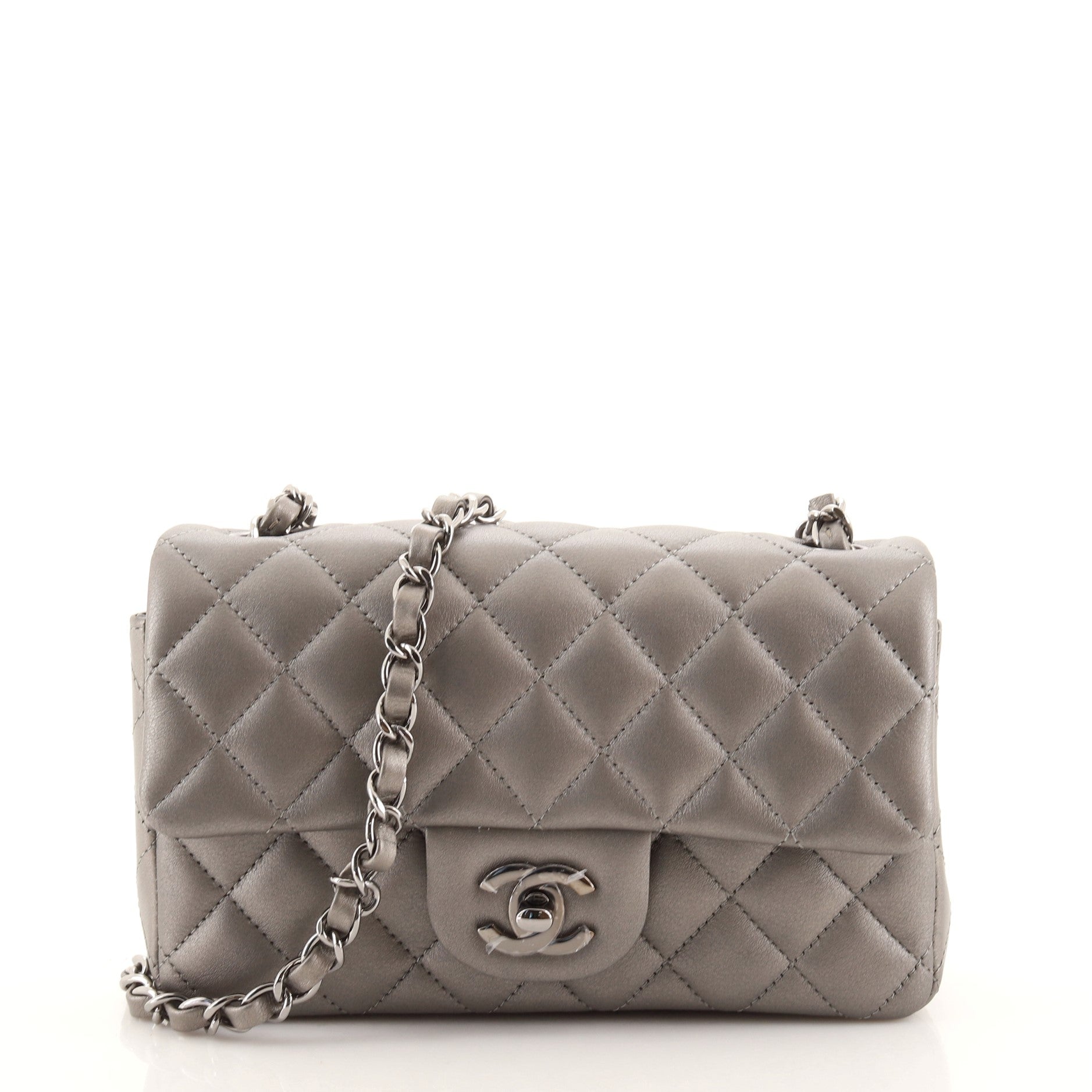 Classic Single Flap Bag Quilted Metallic Calfskin Mini