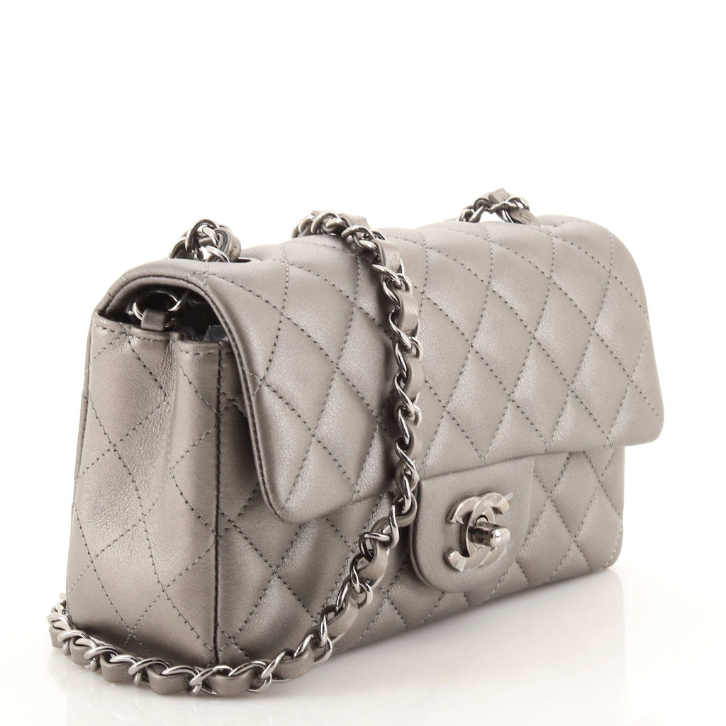 Classic Single Flap Bag Quilted Metallic Calfskin Mini