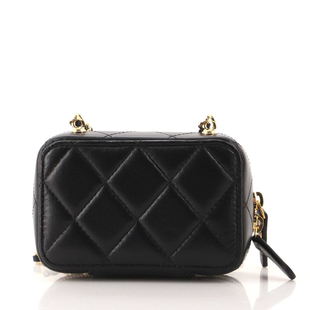 CC Zip Around Clutch with Chain Quilted Metal and Lambskin