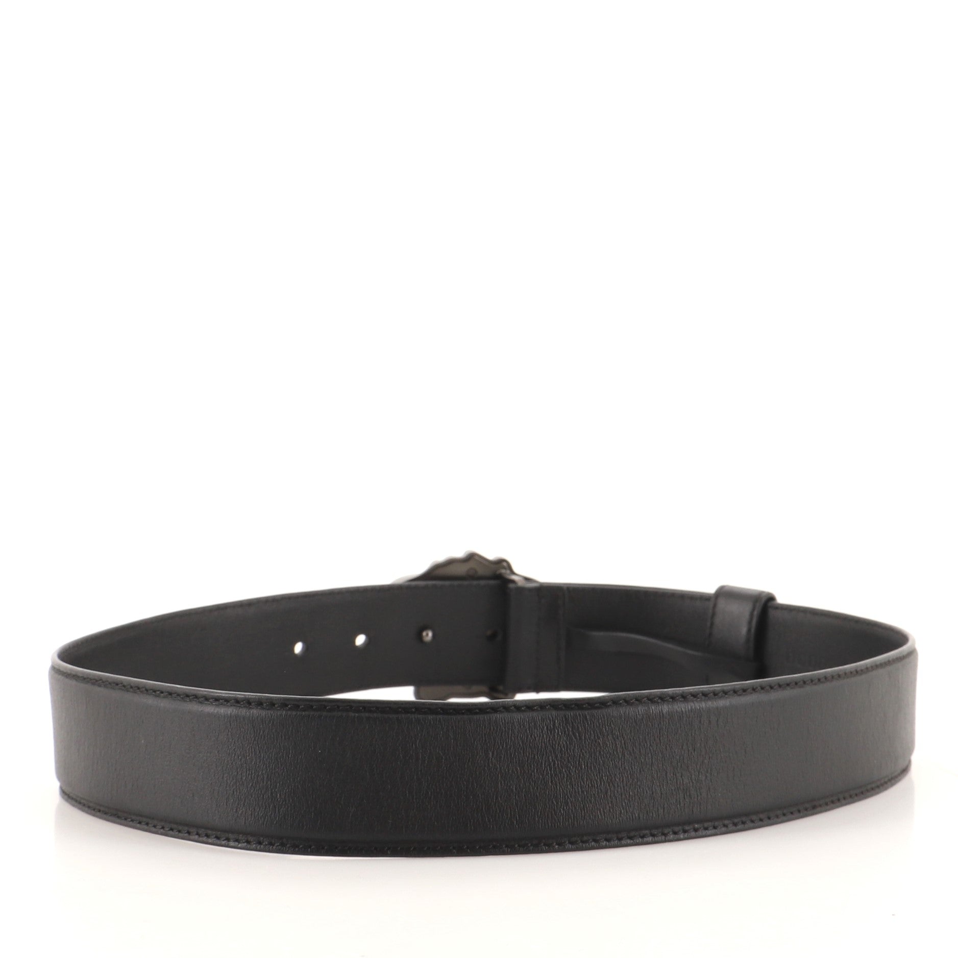 Medusa Buckle Belt Leather Wide 75