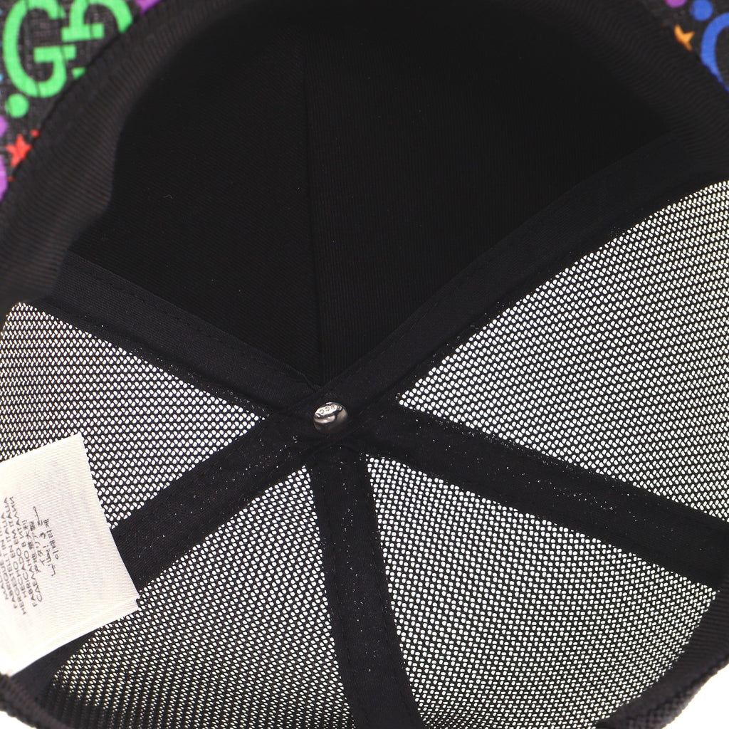 Baseball Cap Psychedelic Print GG Coated Canvas Large
