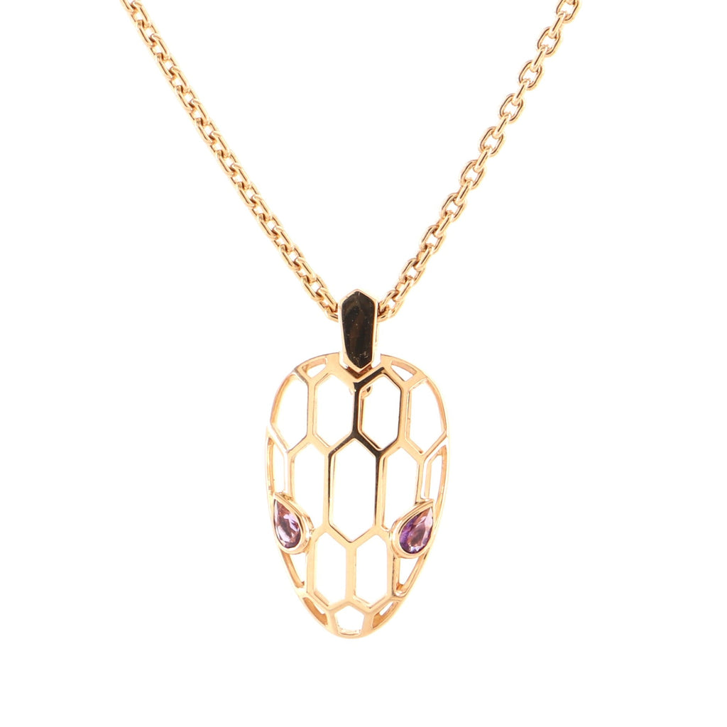 Serpenti Seduttori Pendant Necklace 18K Rose Gold with Amethyst