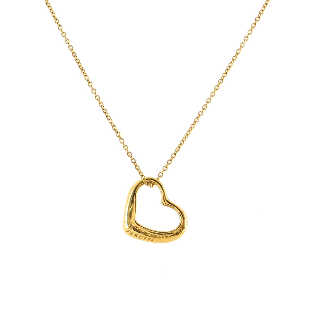 Elsa Peretti Open Heart Pendant Necklace 18K Yellow Gold 16mm