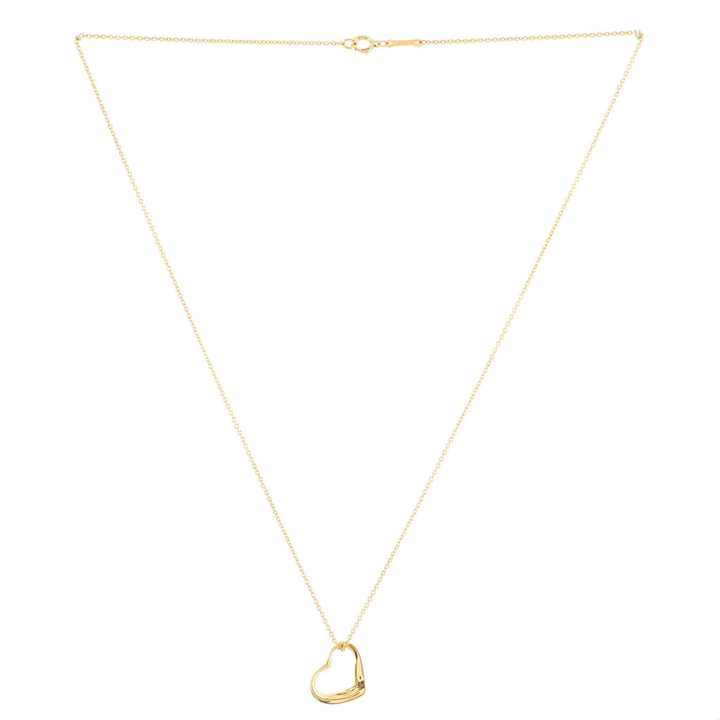 Elsa Peretti Open Heart Pendant Necklace 18K Yellow Gold 11mm