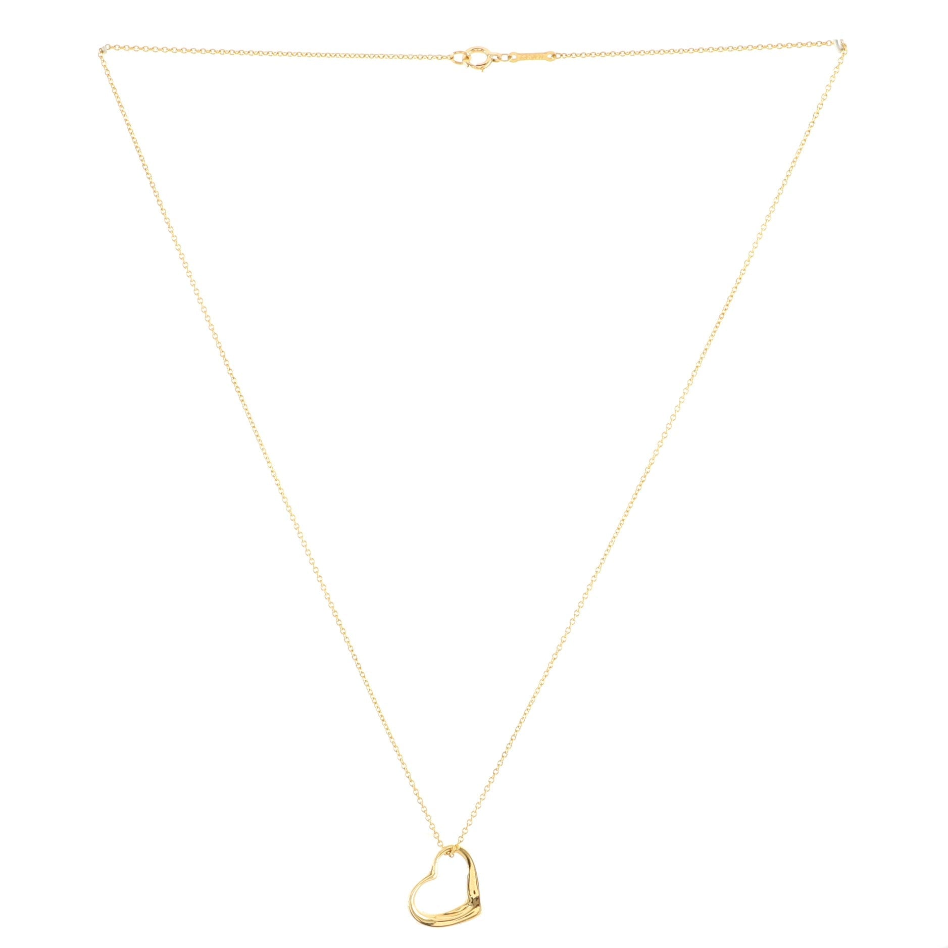 Elsa Peretti Open Heart Pendant Necklace 18K Yellow Gold 11mm