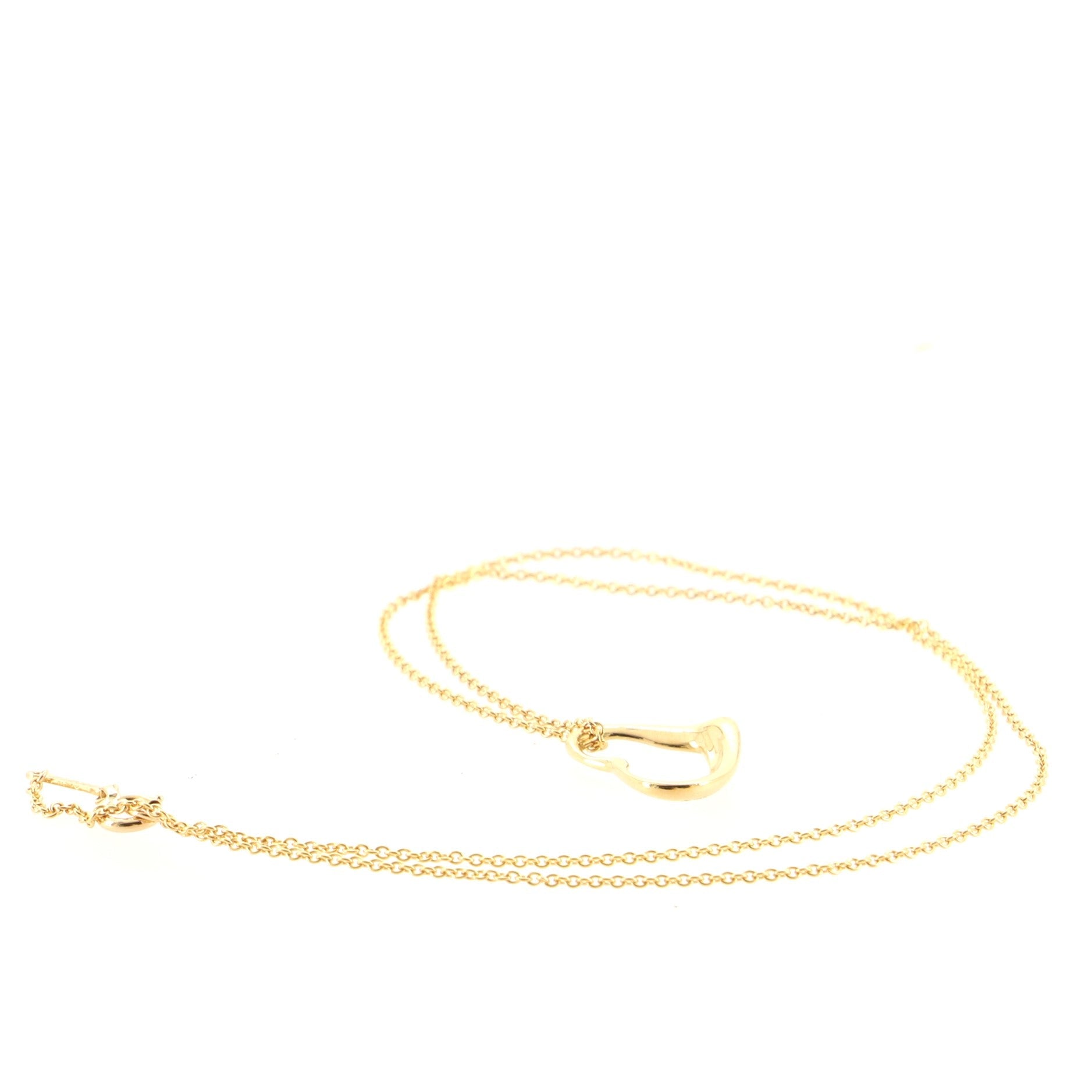 Elsa Peretti Open Heart Pendant Necklace 18K Yellow Gold 11mm
