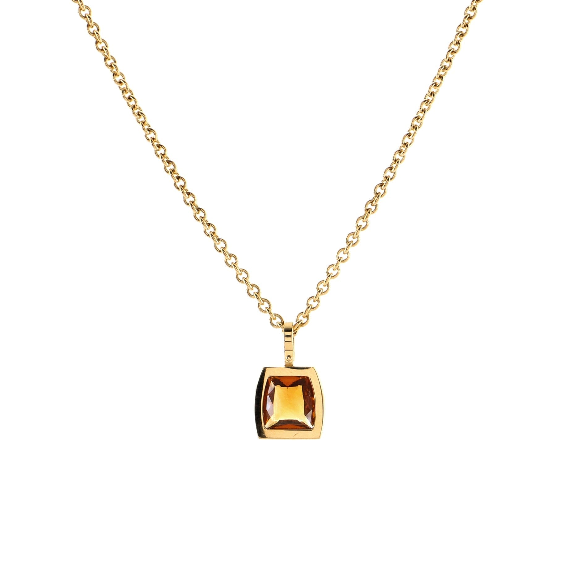 La Dona Pendant Necklace 18K Yellow Gold with Citrine