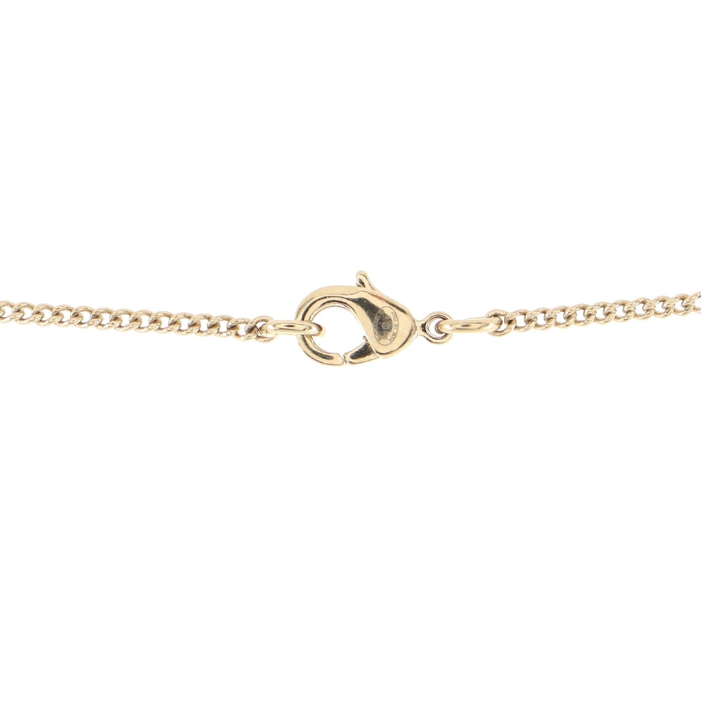 CC Drop Pendant Necklace Metal with Faux Pearl and Crystal