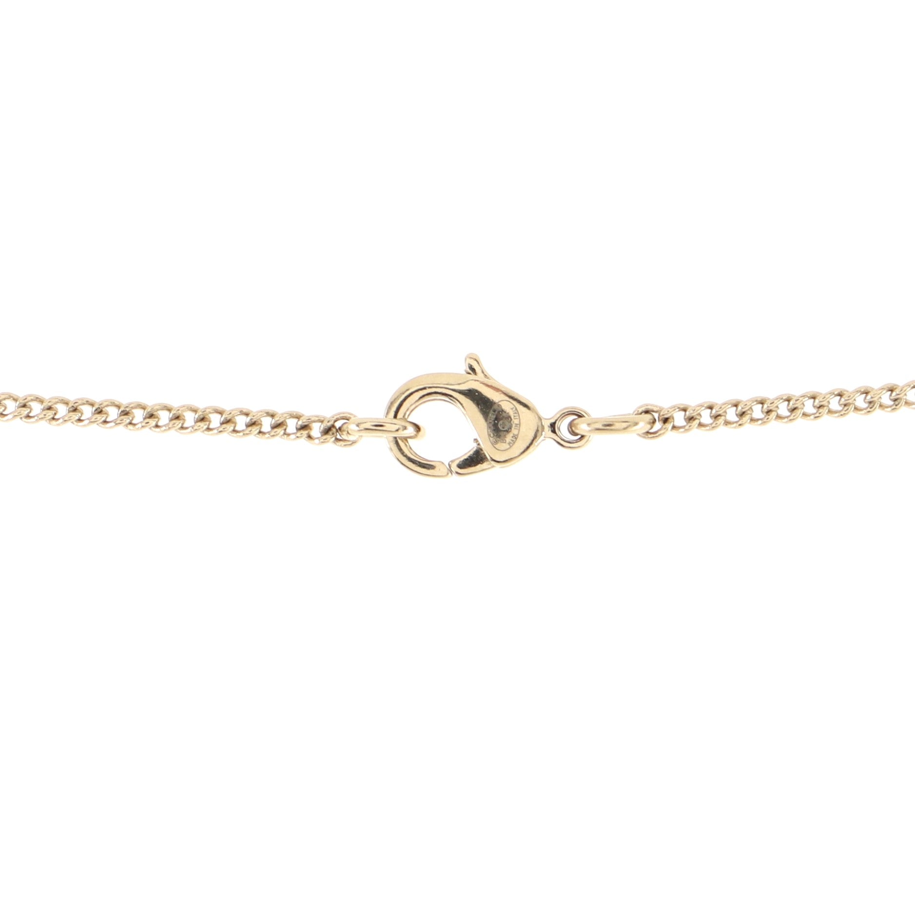 CC Drop Pendant Necklace Metal with Faux Pearl and Crystal