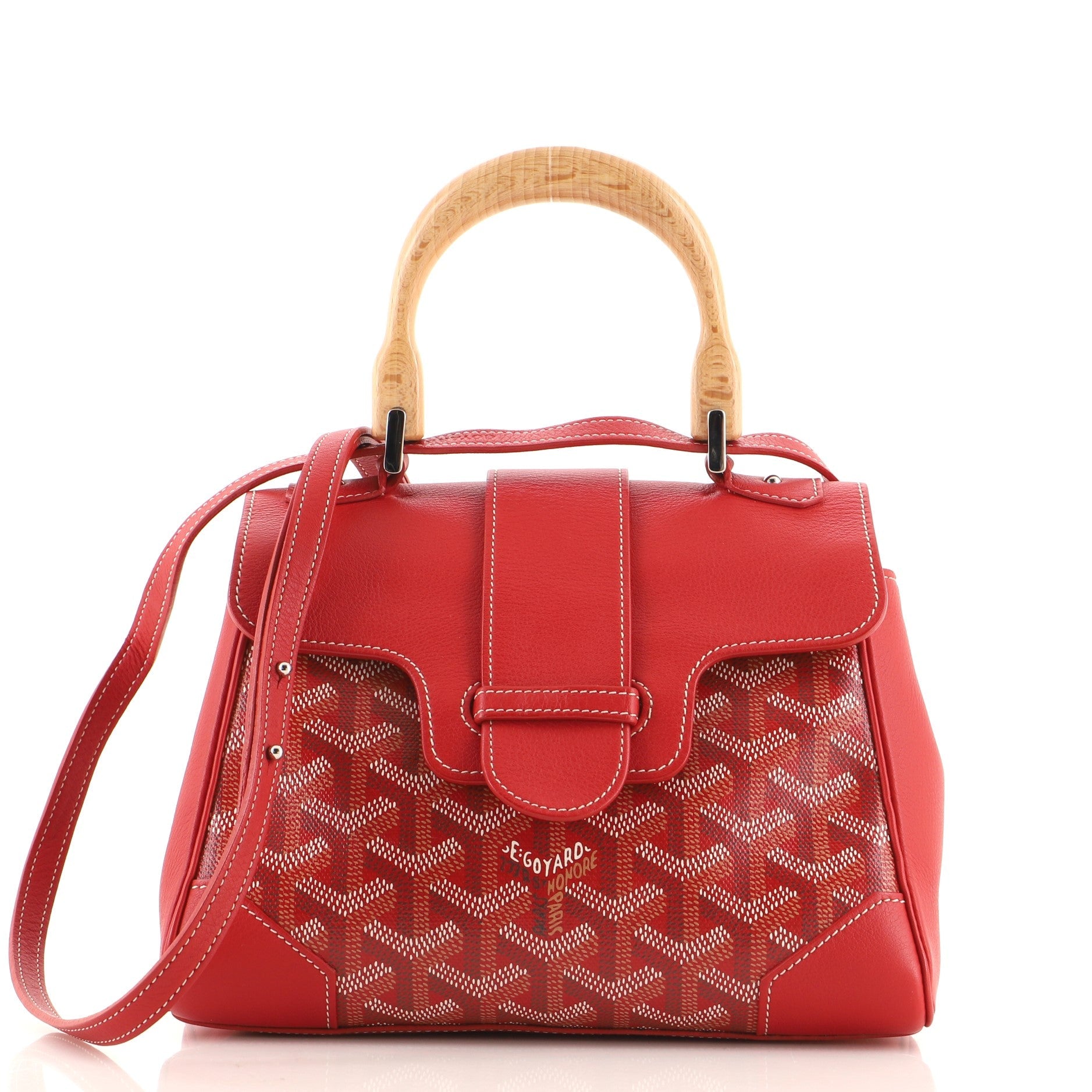 Saigon Top Handle Bag Coated Canvas with Leather Mini
