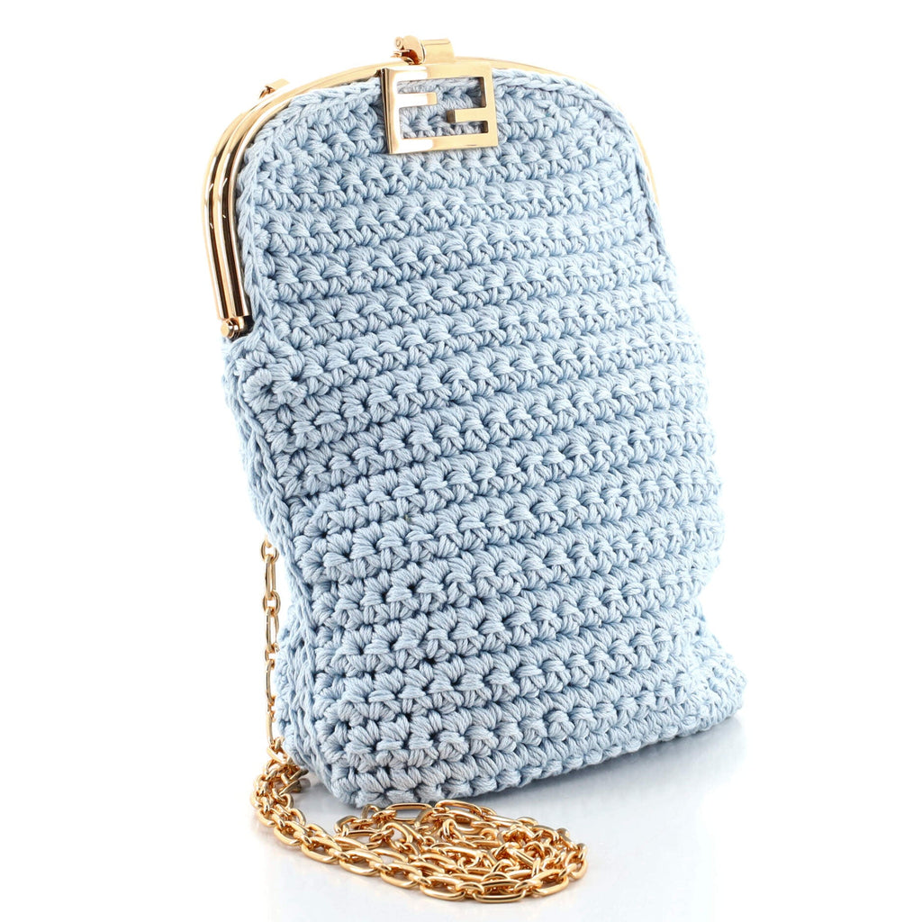 Baguette Phone Bag Woven Crochet Mini