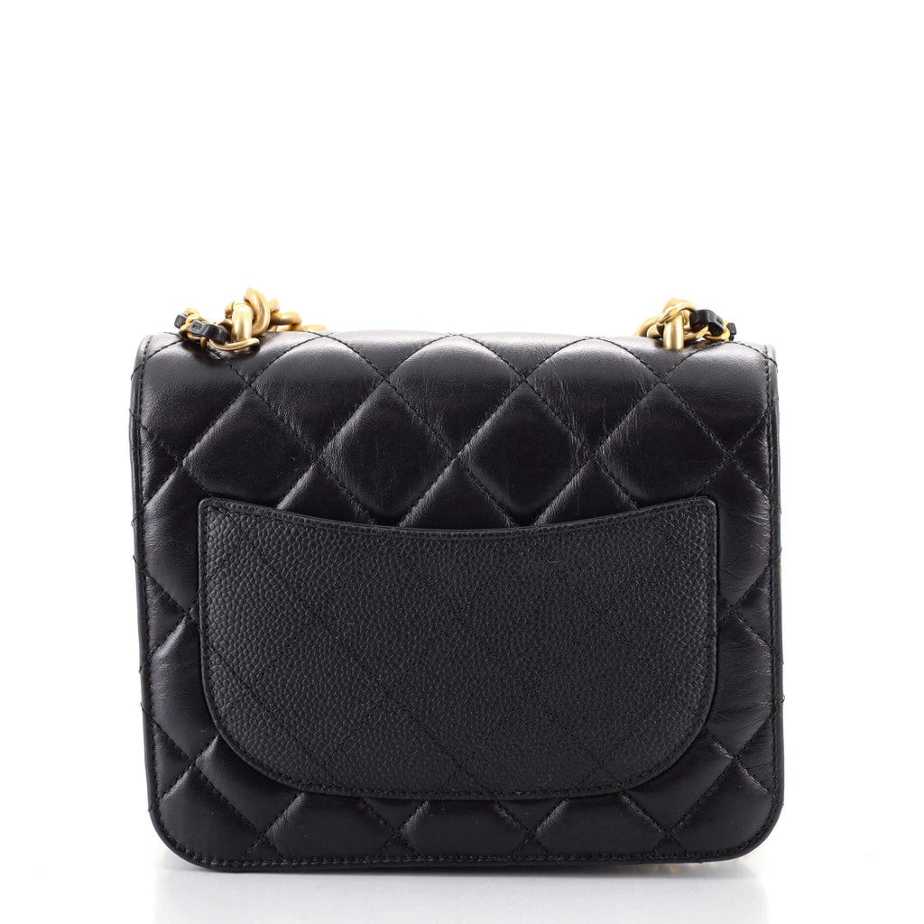 Chain Handle Flap Bag Quilted Calfskin with Caviar Mini