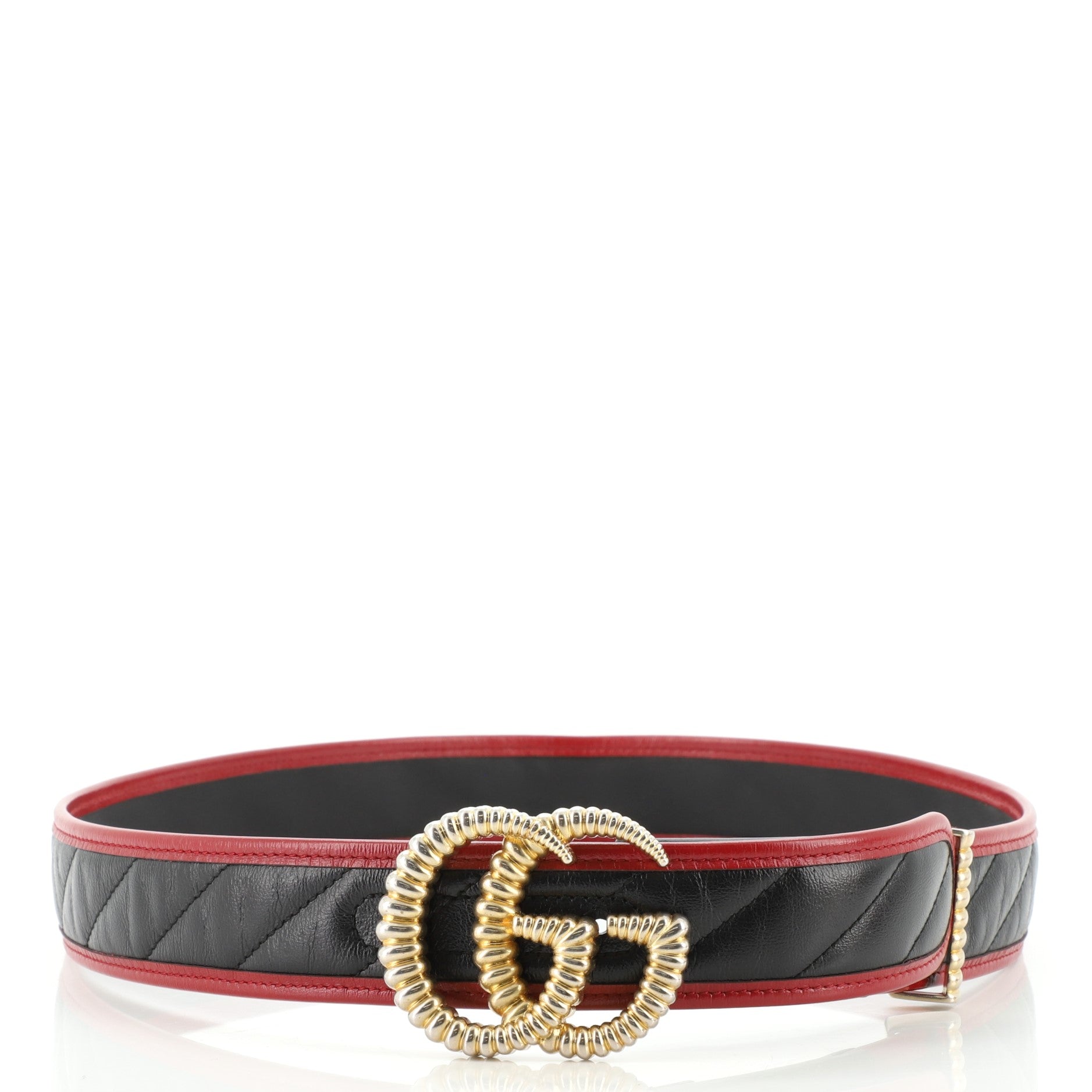 Torchon GG Marmont Belt Diagonal Quilted Leather Wide 95