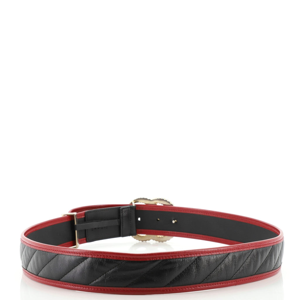 Torchon GG Marmont Belt Diagonal Quilted Leather Wide 95