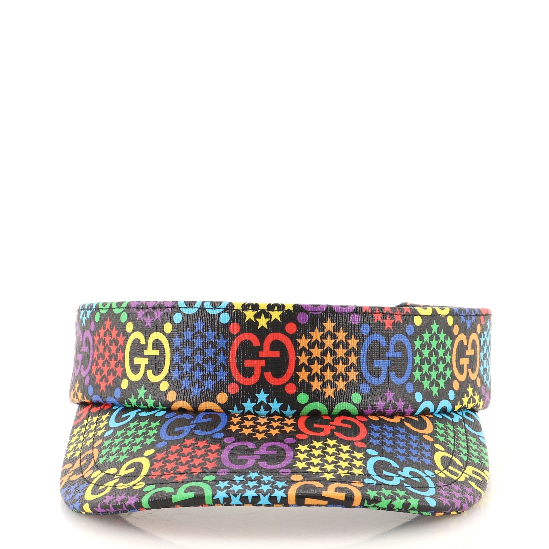 Sun Visor Psychedelic Print GG Coated Canvas Medium