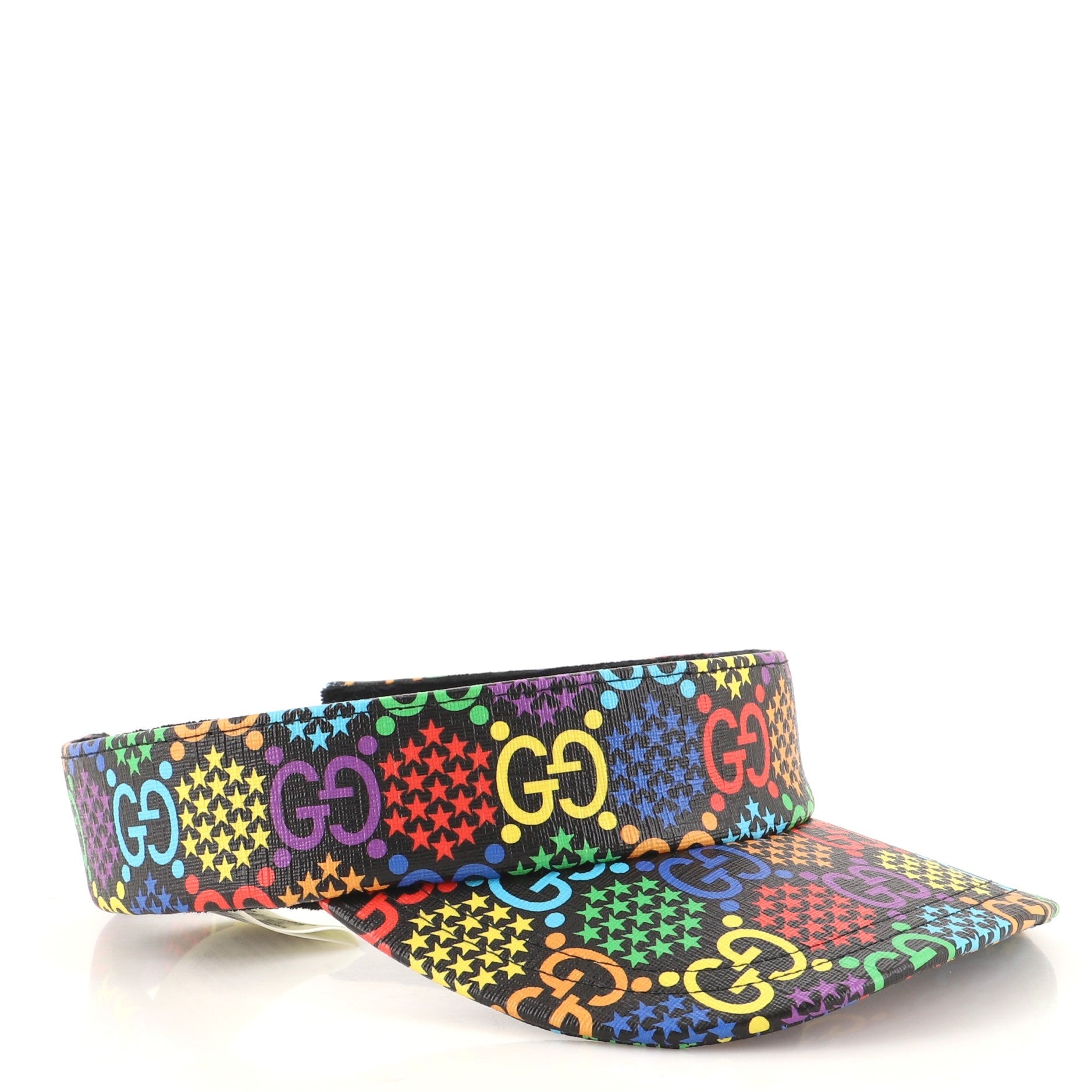 Sun Visor Psychedelic Print GG Coated Canvas Medium
