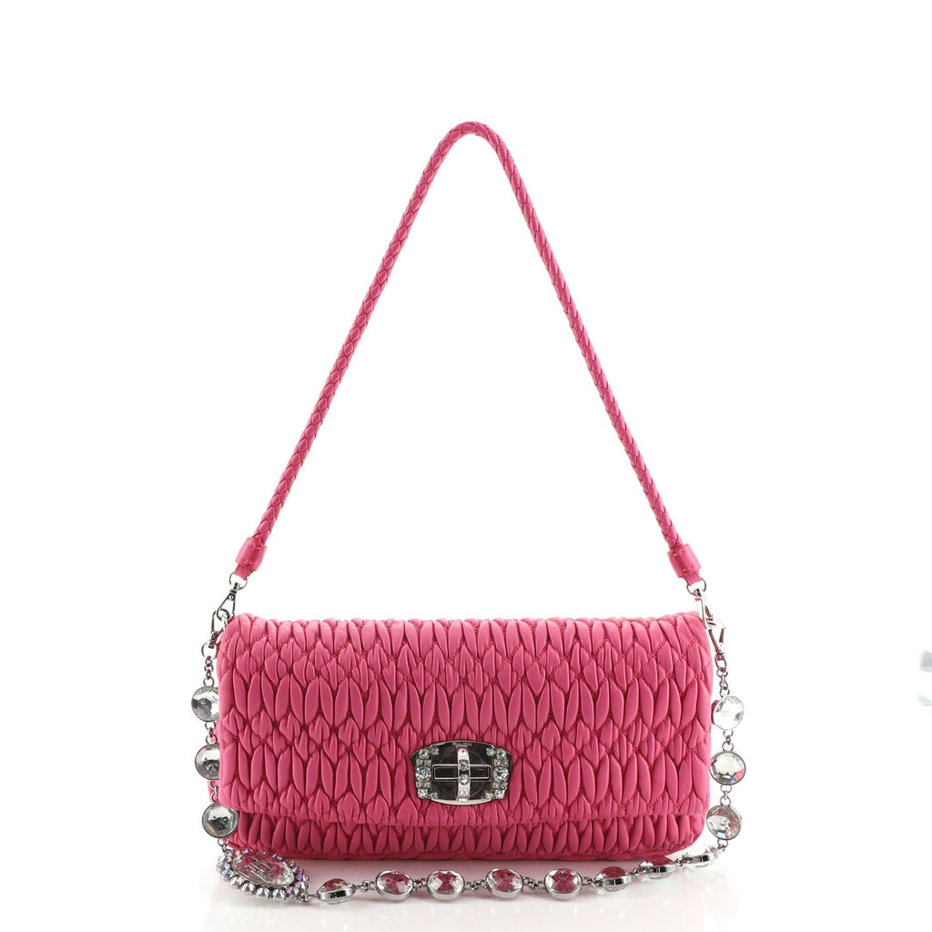 Crystal Clutch Matelasse Leather Medium