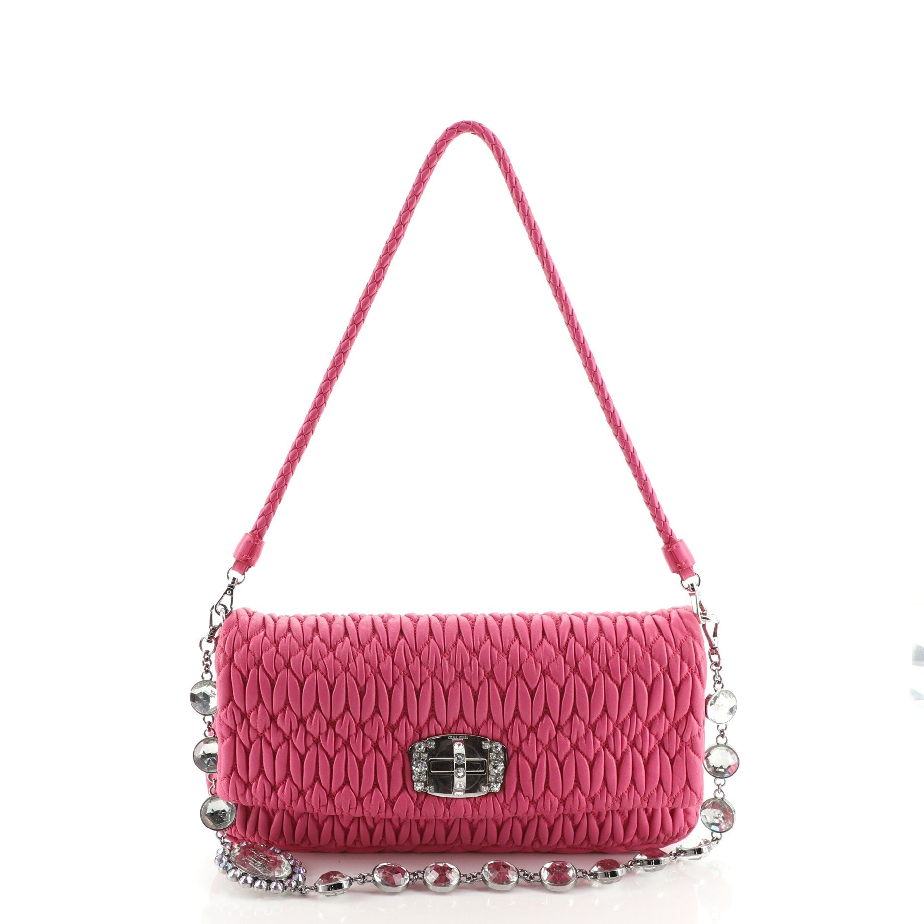 Crystal Clutch Matelasse Leather Medium