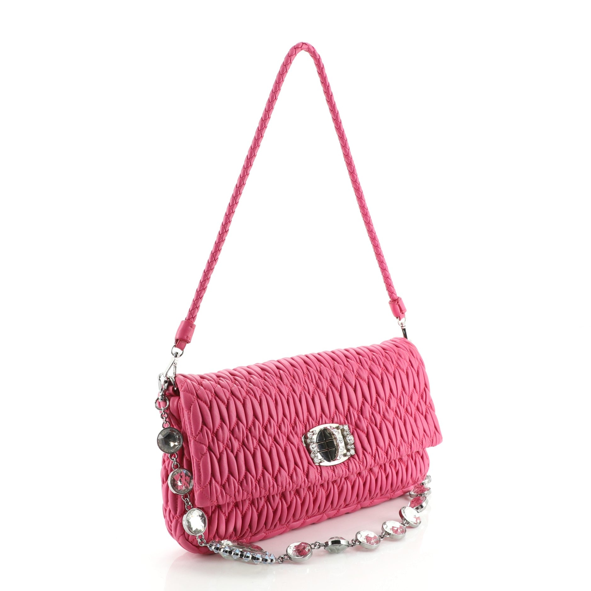 Crystal Clutch Matelasse Leather Medium