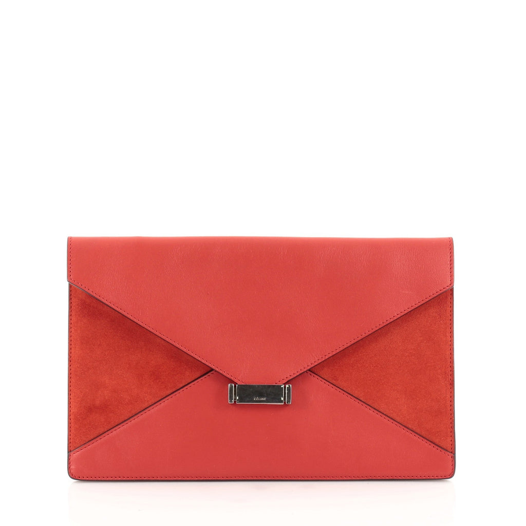 Diamond Clutch Leather and Suede Medium