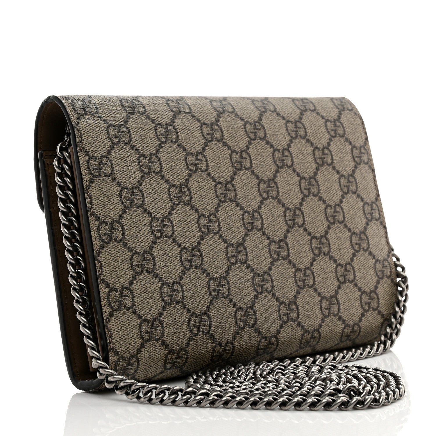 GG Supreme Monogram Mini Dionysus Chain Wallet Beige Taupe