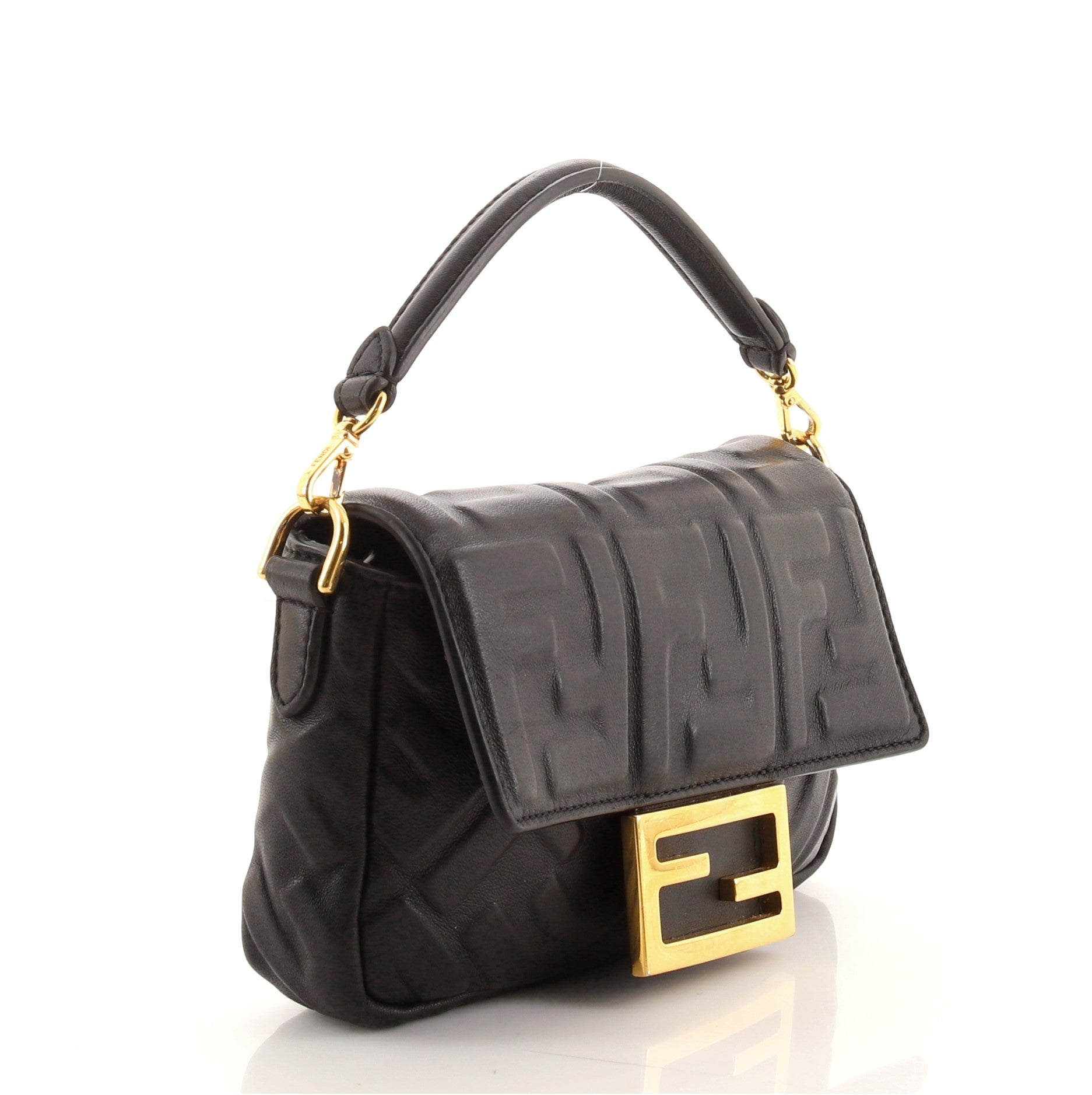 Baguette NM Bag Zucca Embossed Leather Mini