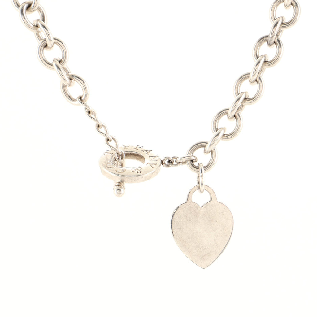 Heart Tag Choker Necklace Sterling Silver