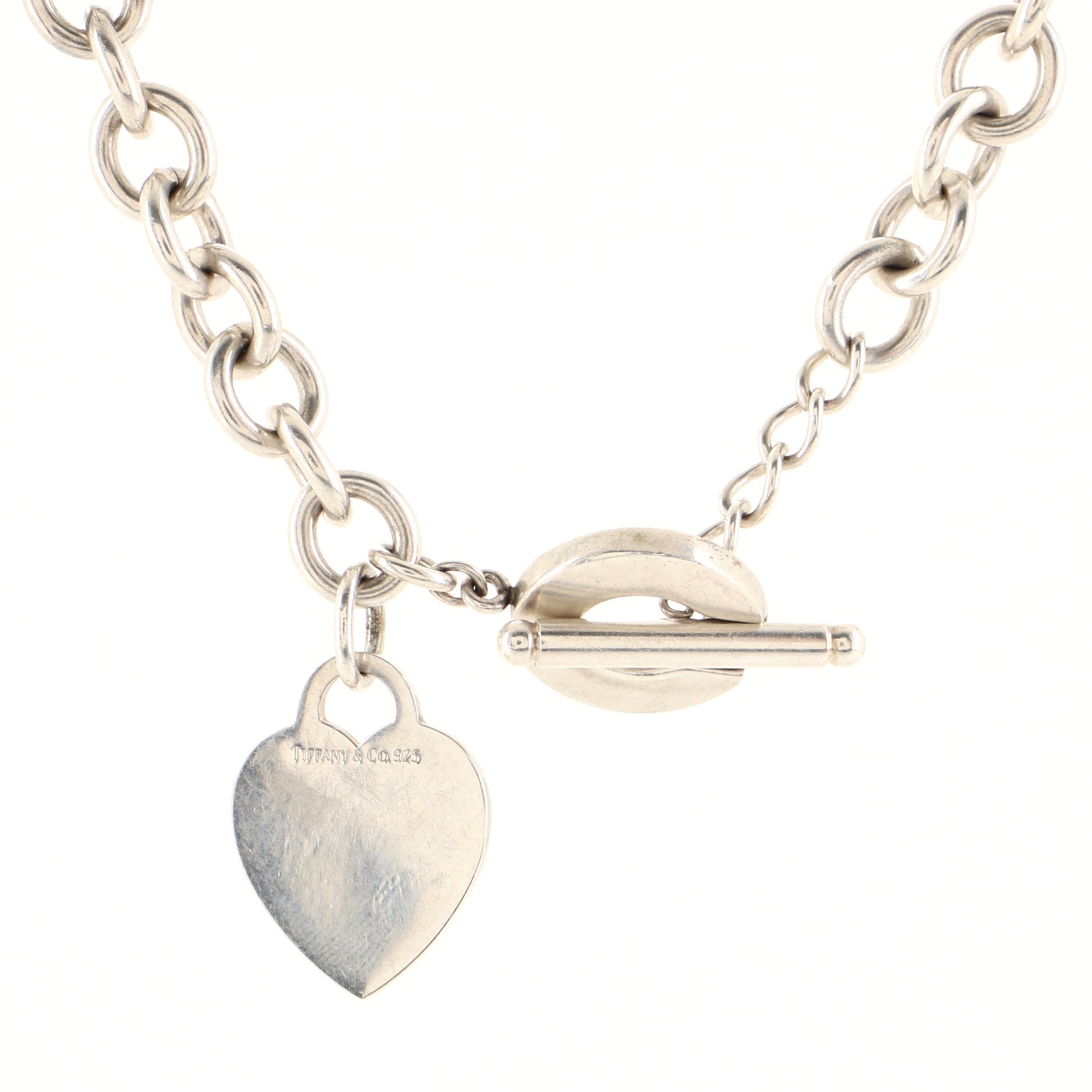 Heart Tag Choker Necklace Sterling Silver