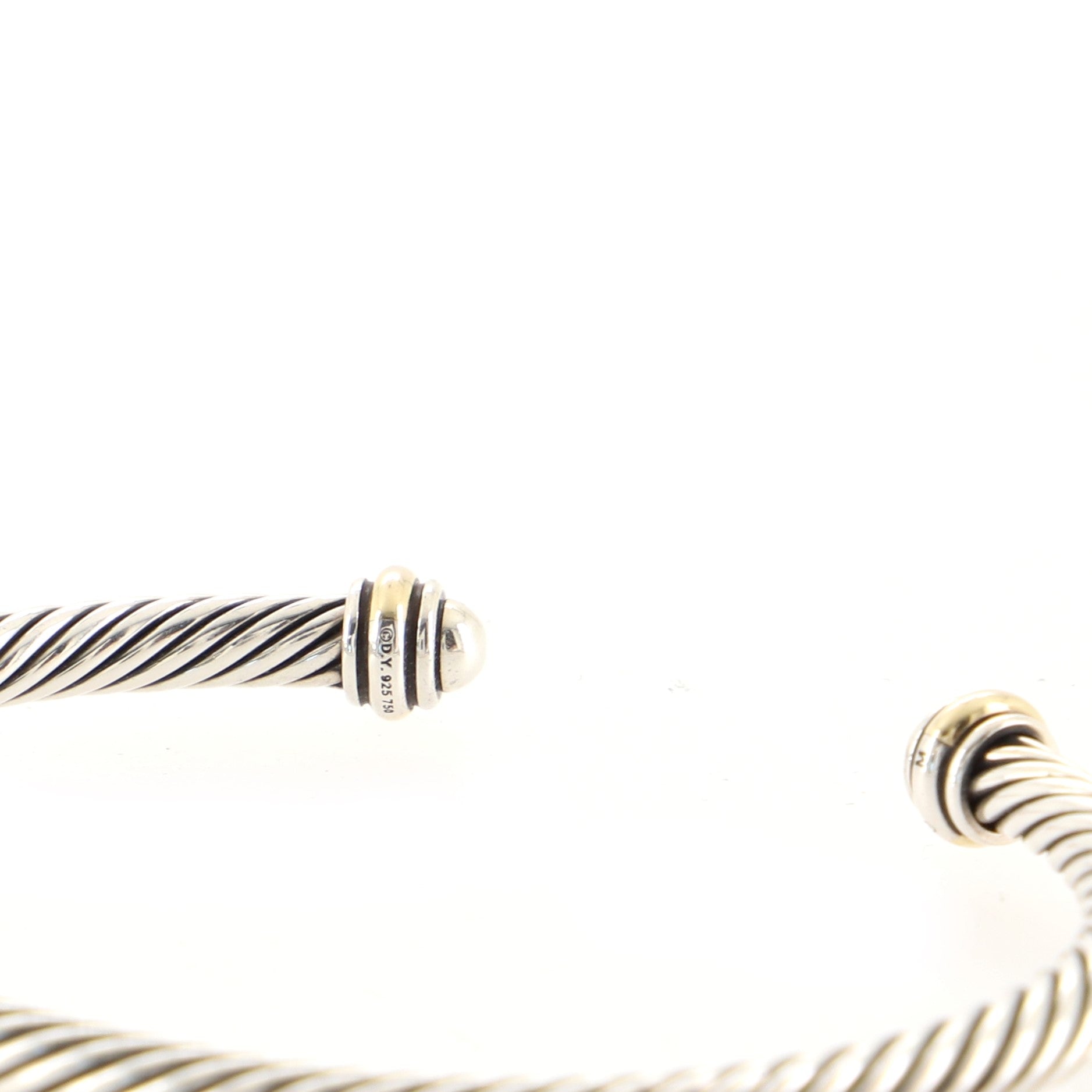 Cable Classic Bracelet Sterling Silver and 18K Yellow Gold 4mm