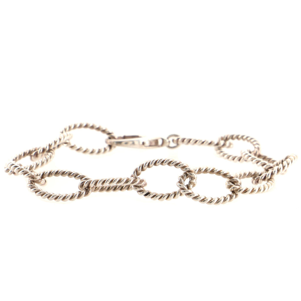 Oval Link Bracelet Sterling Silver Large