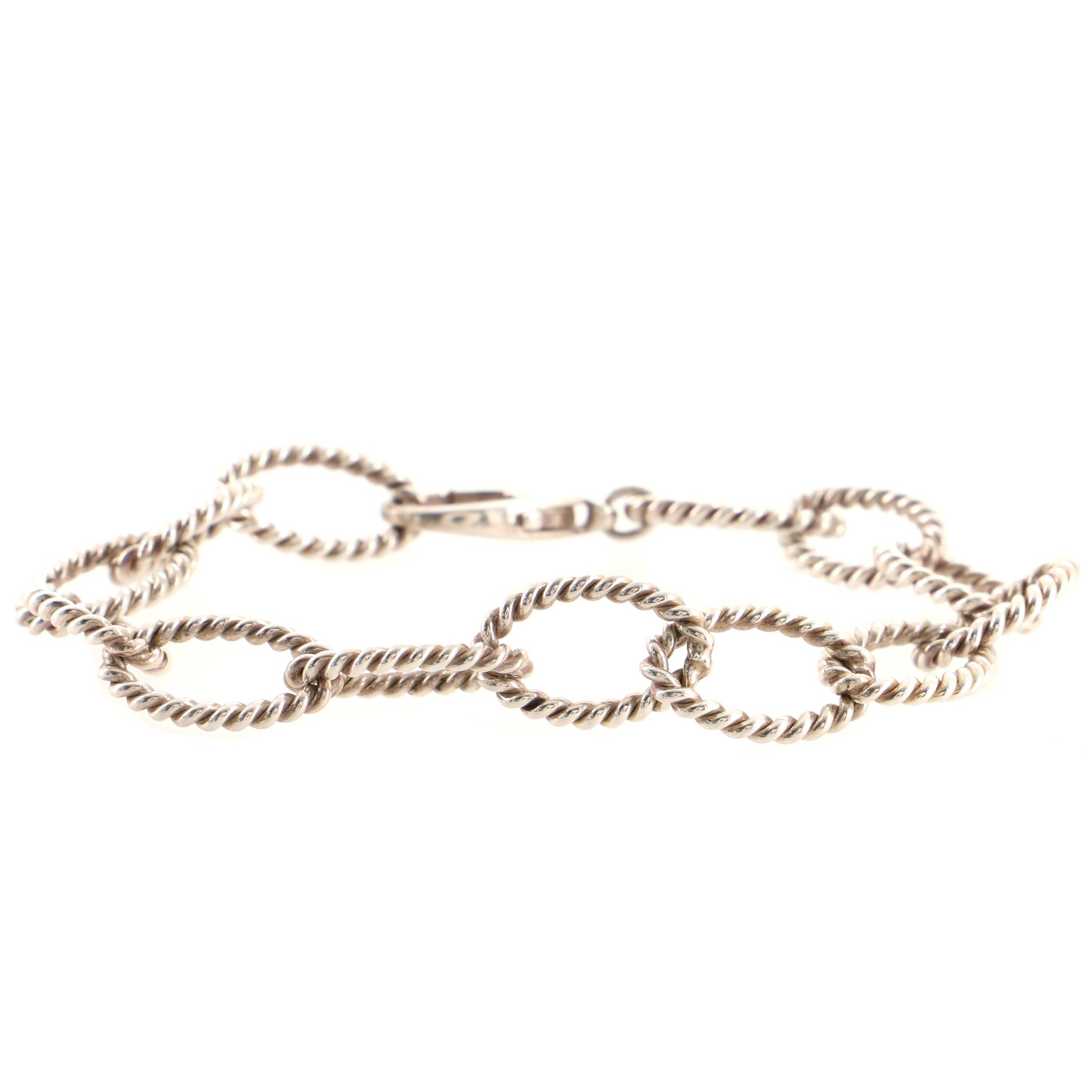 Oval Link Bracelet Sterling Silver Large
