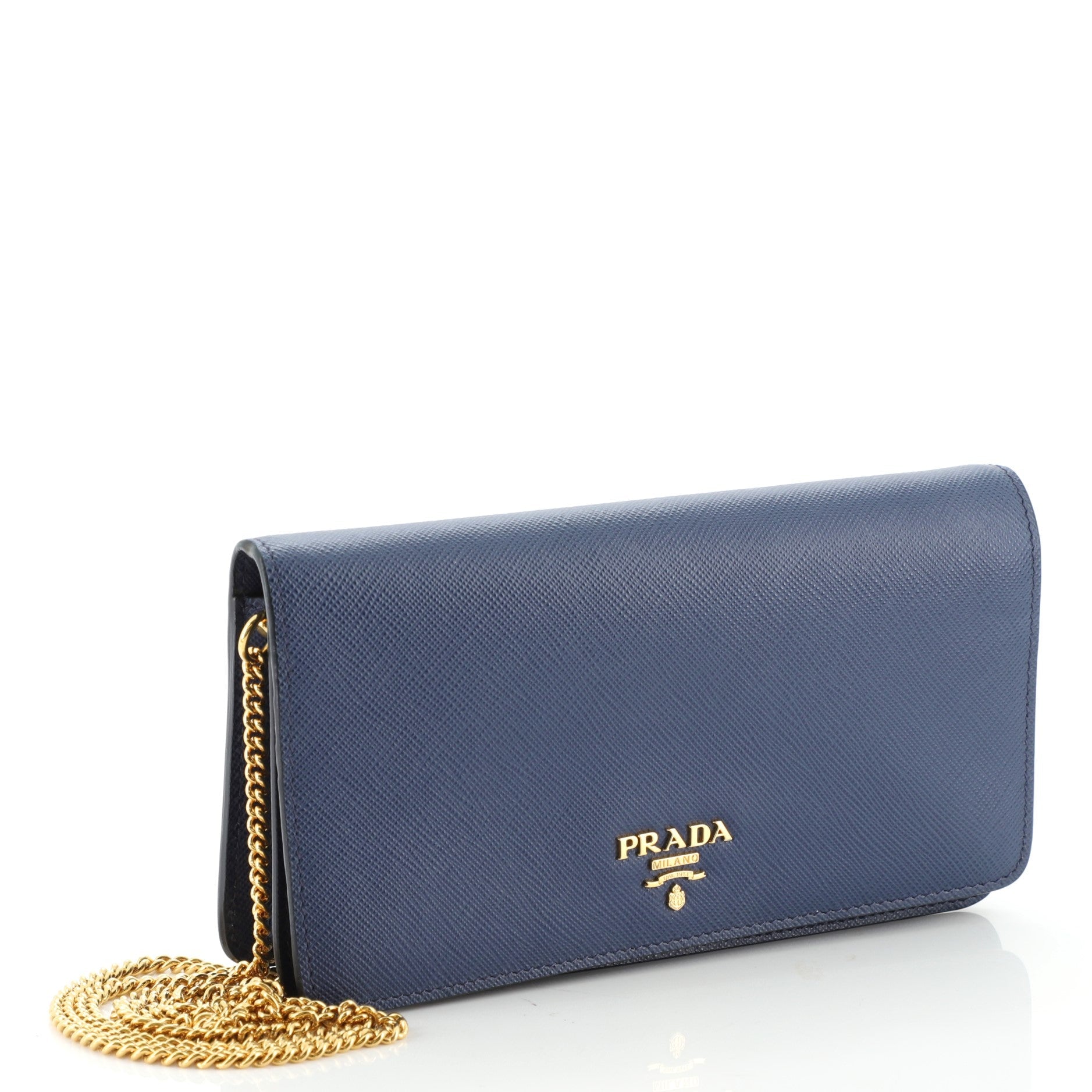 Wristlet Wallet on Chain Saffiano Leather Mini