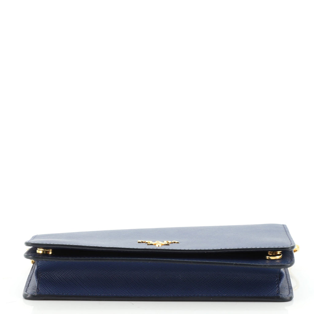 Wristlet Wallet on Chain Saffiano Leather Mini