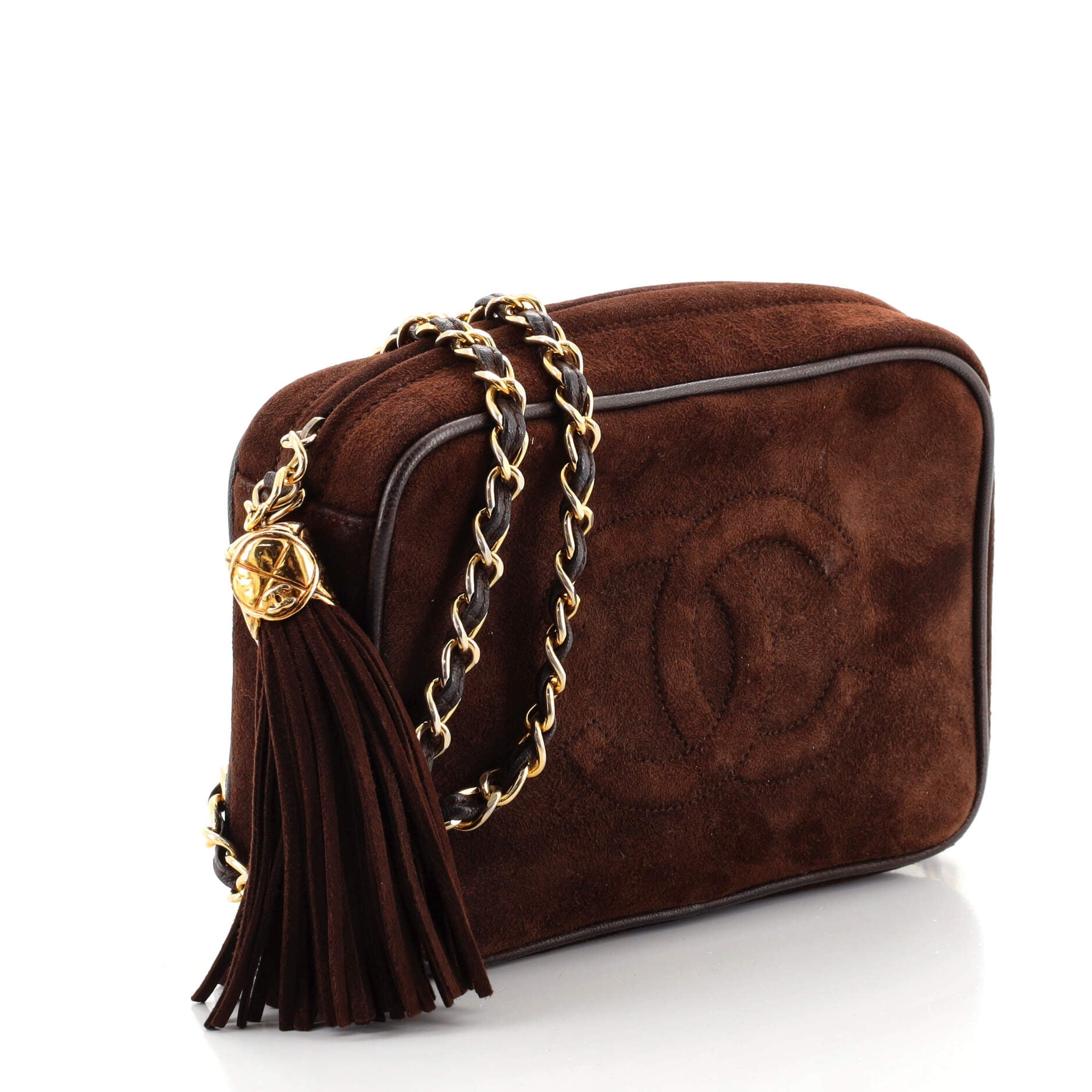 Vintage CC Tassel Camera Bag Suede Mini