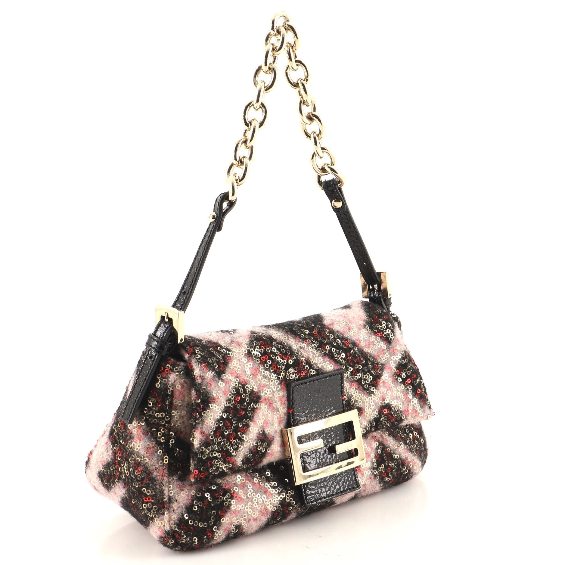 Mama Forever Bag Sequined Zucca Wool Mini