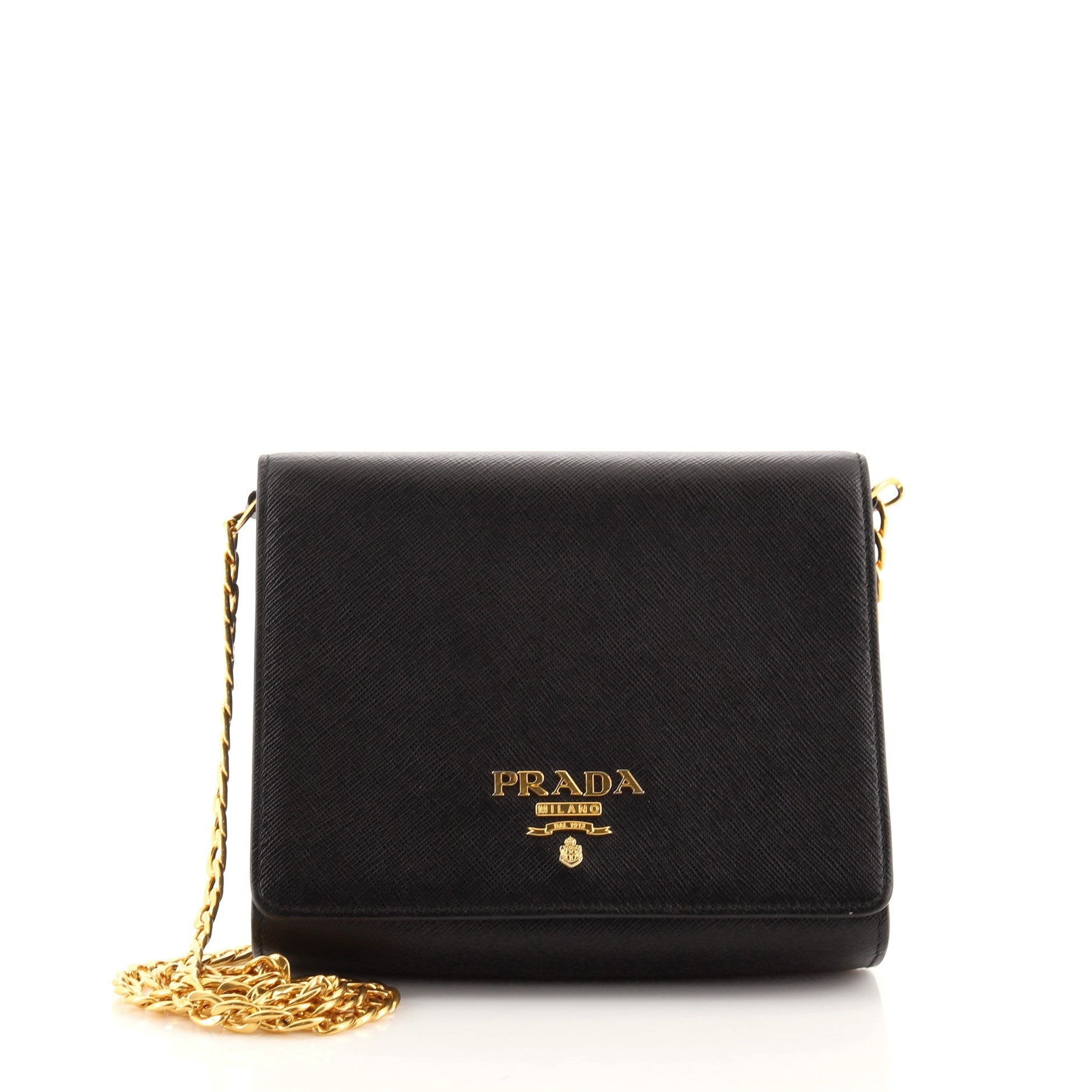 Chain Flap Crossbody Bag Saffiano Leather Mini