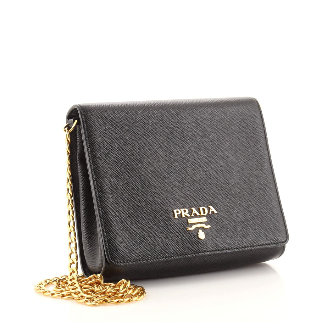 Chain Flap Crossbody Bag Saffiano Leather Mini