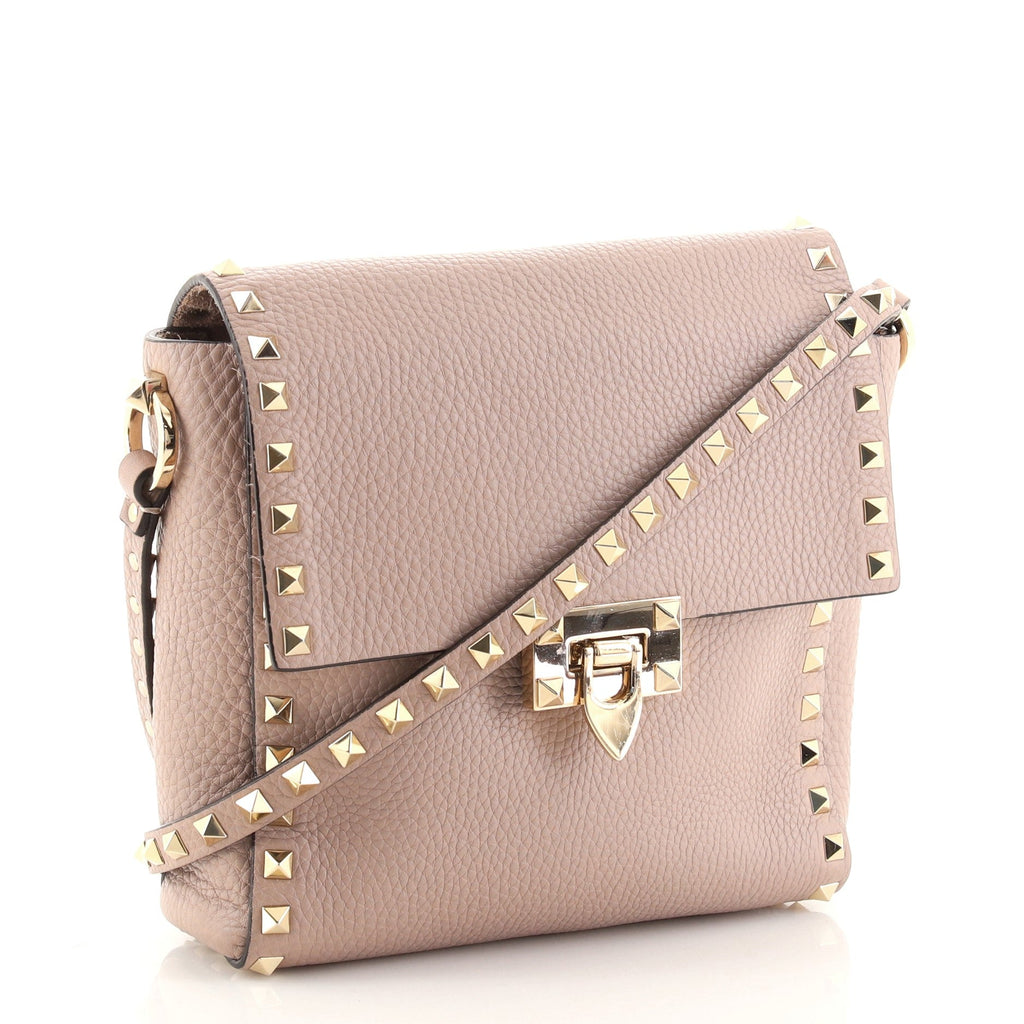 Rockstud Flip Lock Flap Messenger Bag Leather Mini