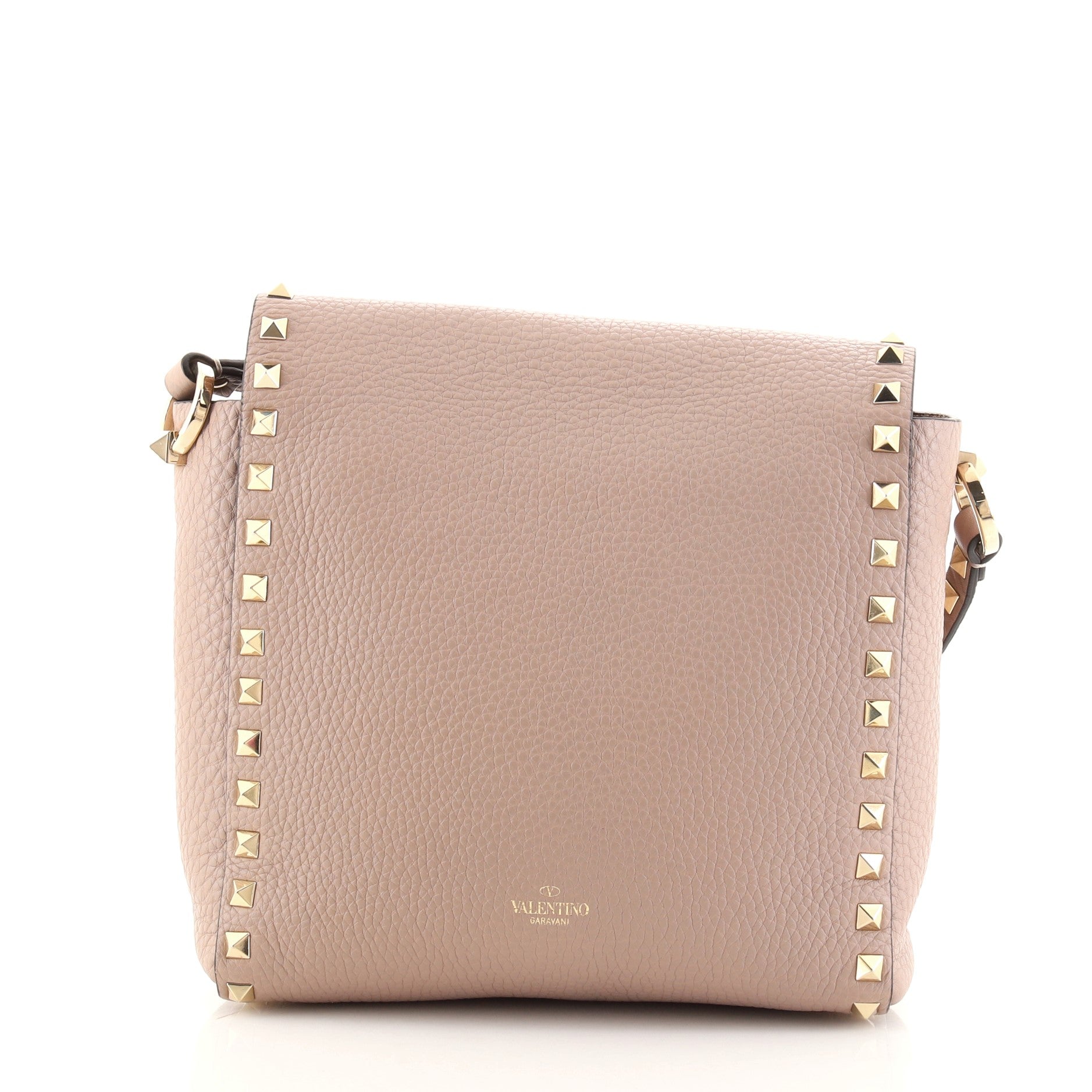 Rockstud Flip Lock Flap Messenger Bag Leather Mini