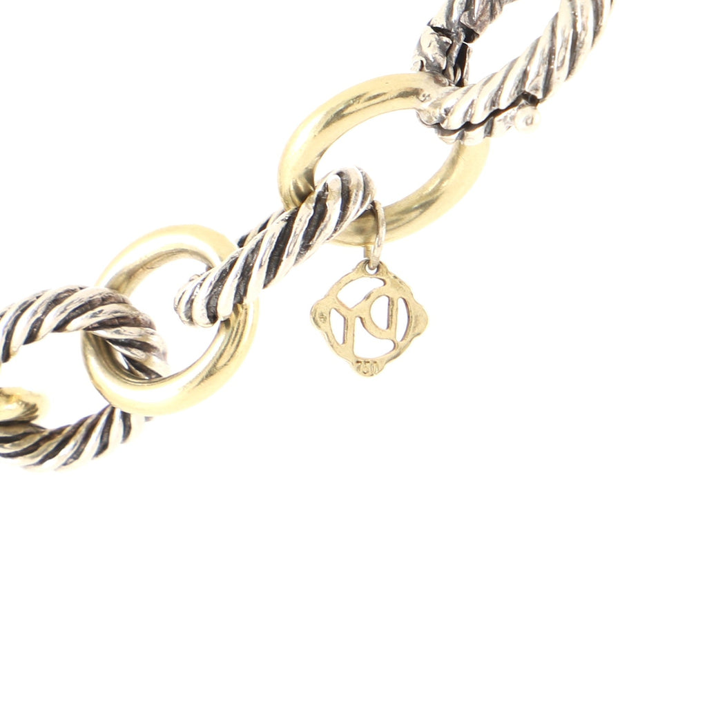 Oval Link Bracelet Sterling Silver and Plated 18K Yellow Gold 12mm