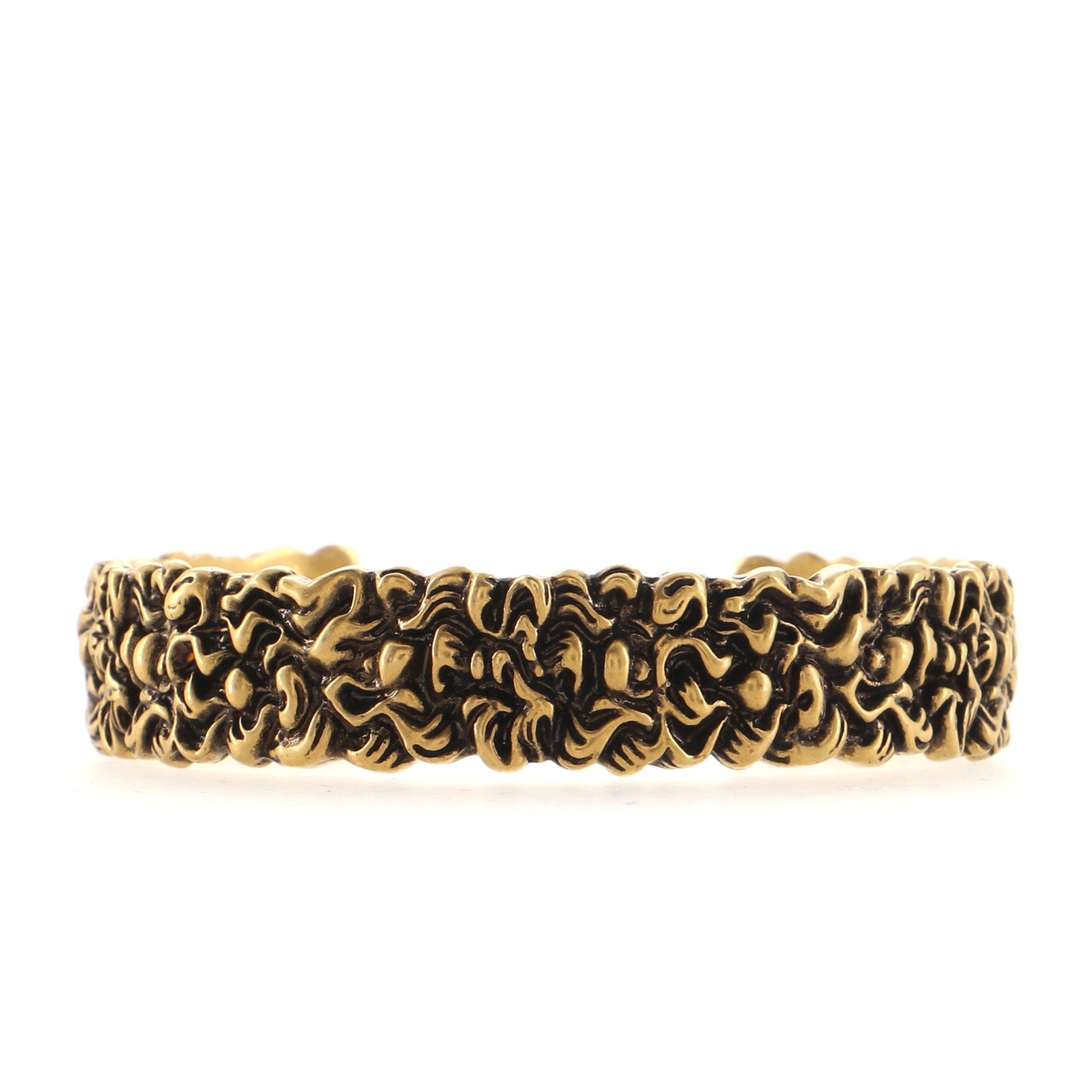 Lion Mane Cuff Bracelet Engraved Metal Medium