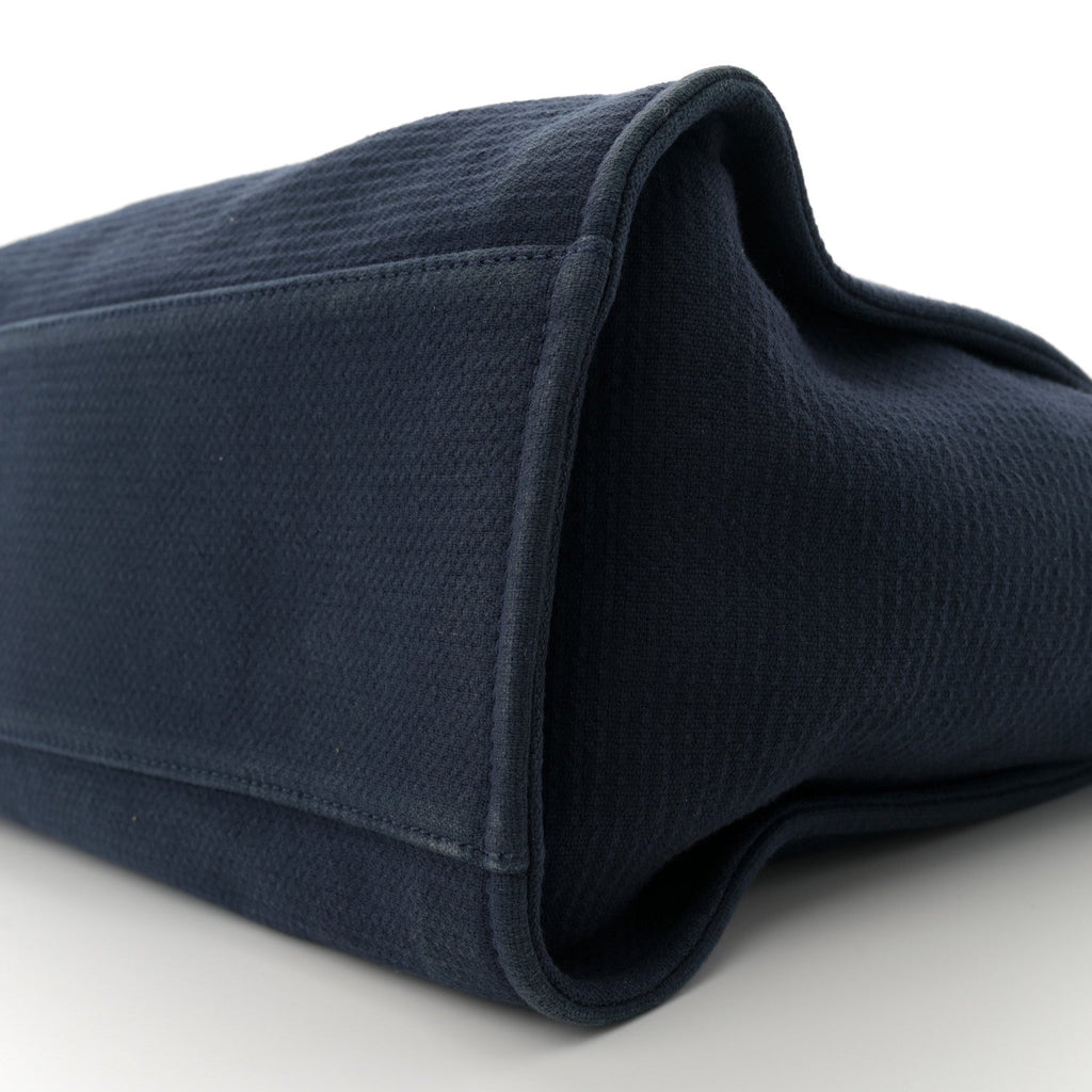 Mixed Fibers Calfskin Medium Deauville Tote Dark Blue