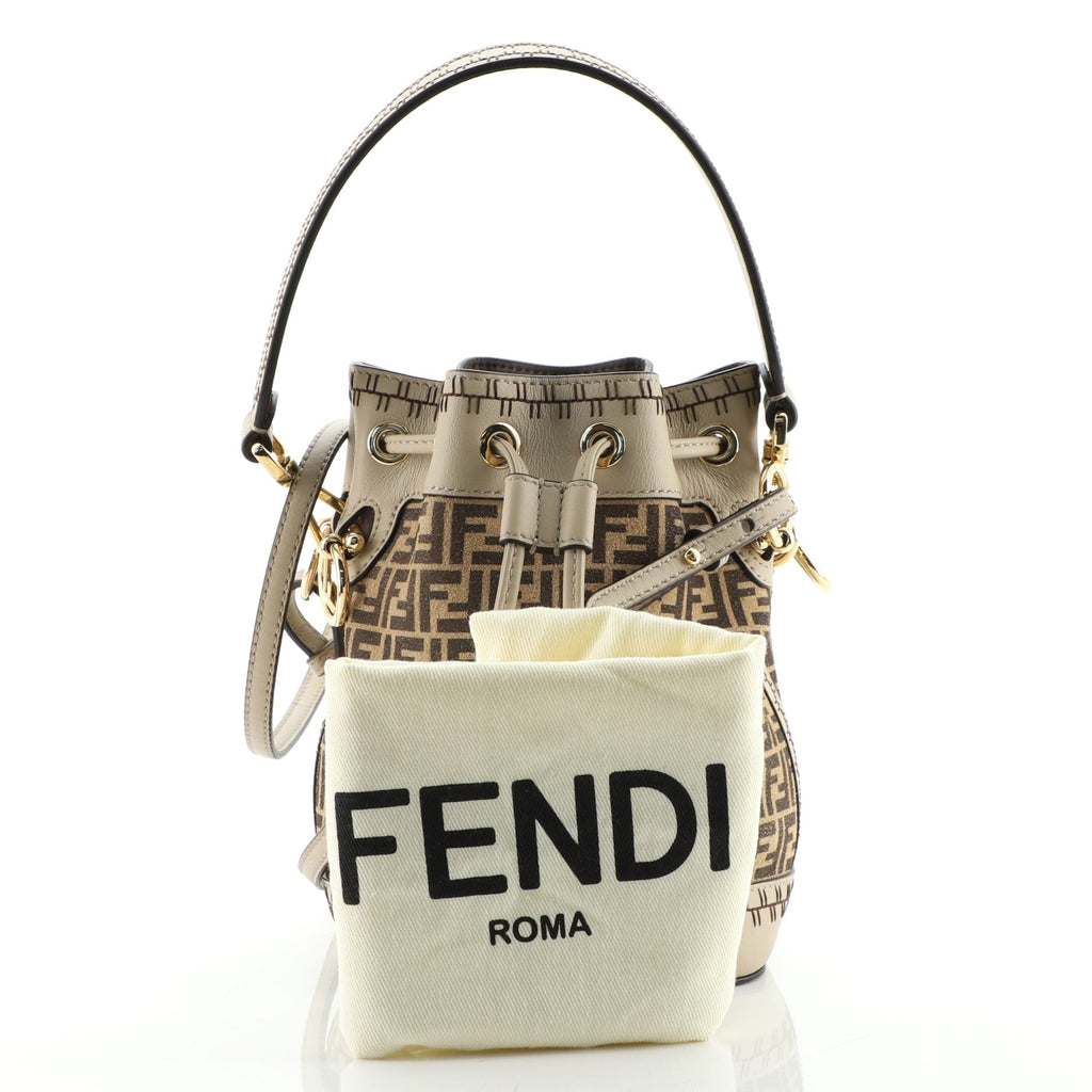 Mon Tresor Bucket Bag Zucca Suede Mini