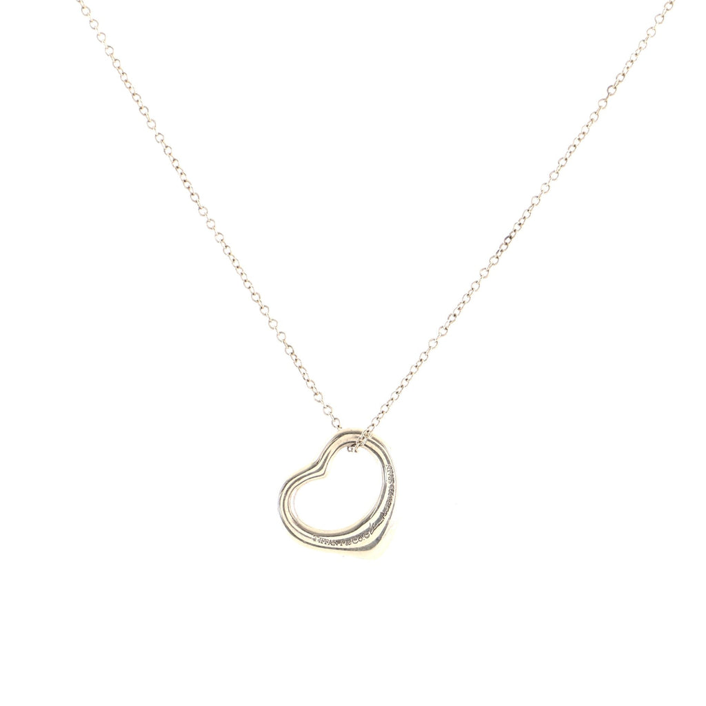 Elsa Peretti Open Heart Pendant Necklace Sterling Silver 16mm