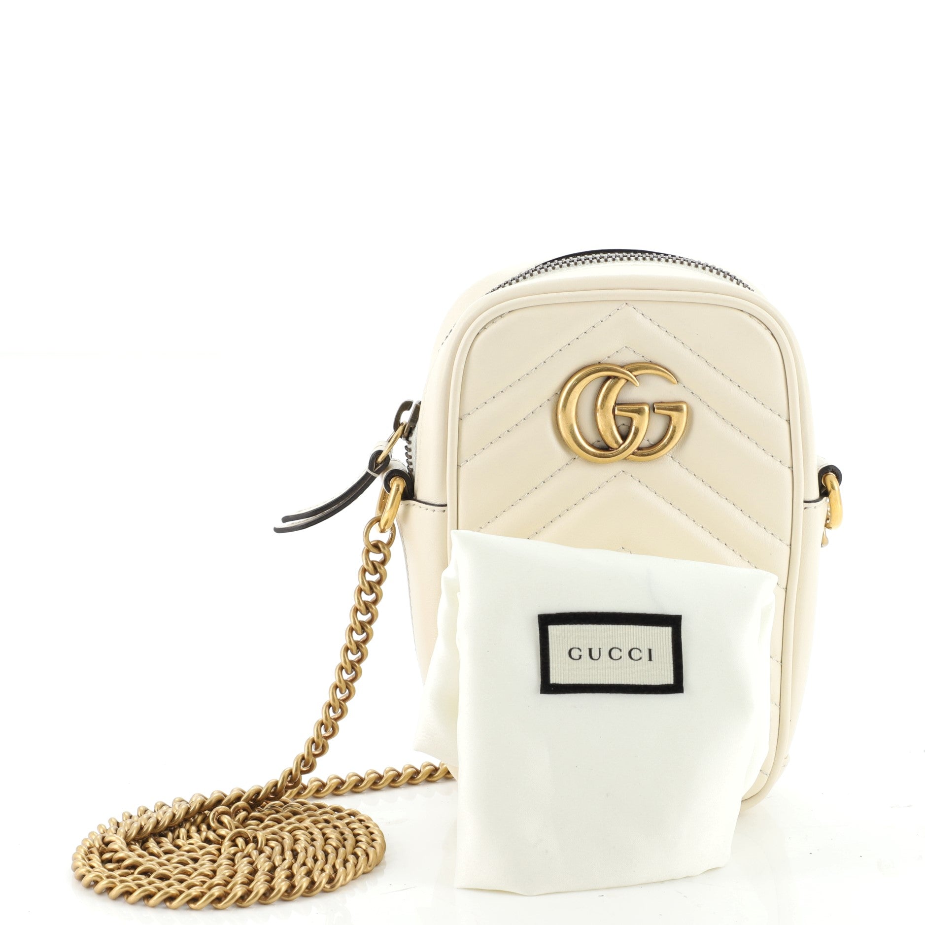 GG Marmont Vertical Phone Crossbody Bag Matelasse Leather Mini