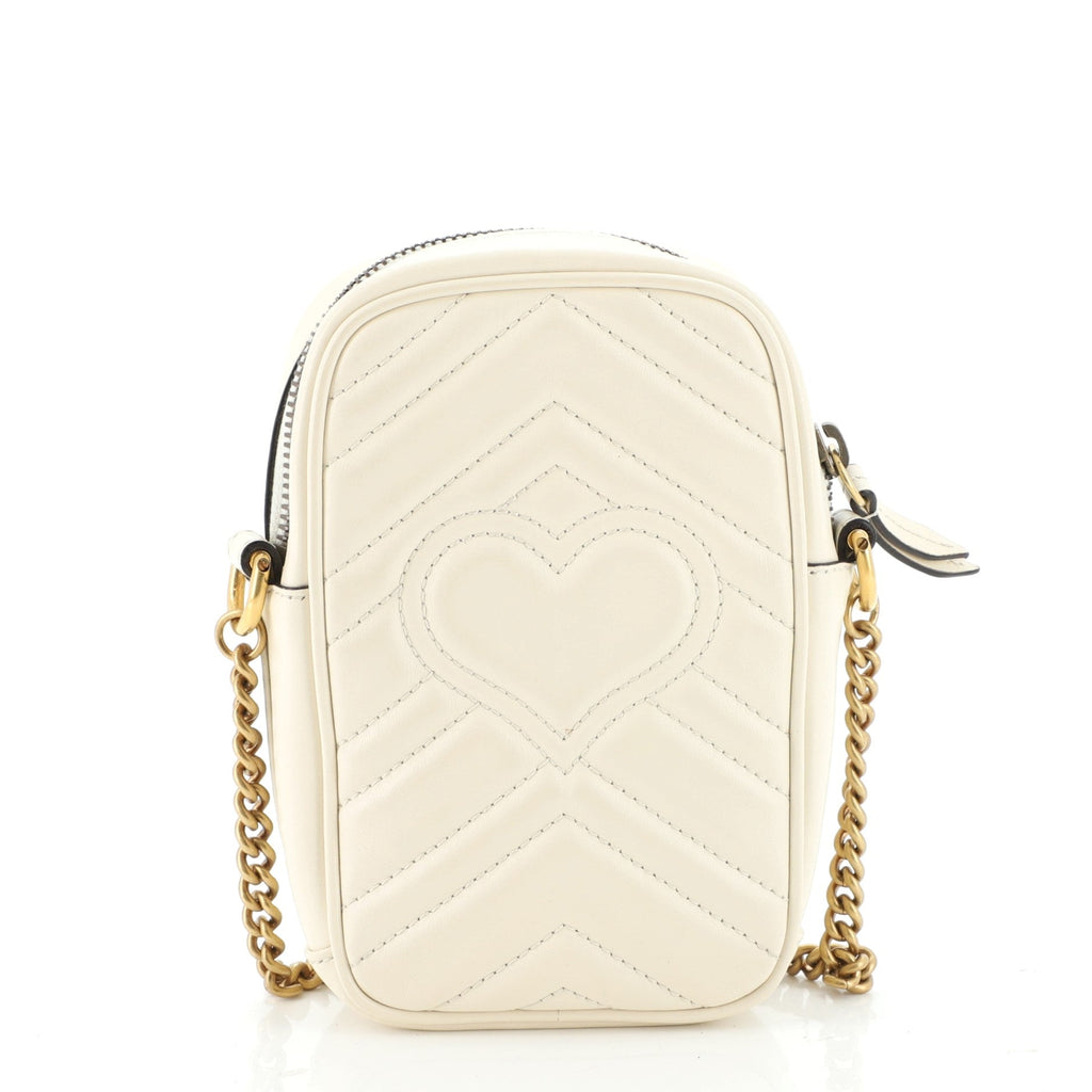 GG Marmont Vertical Phone Crossbody Bag Matelasse Leather Mini