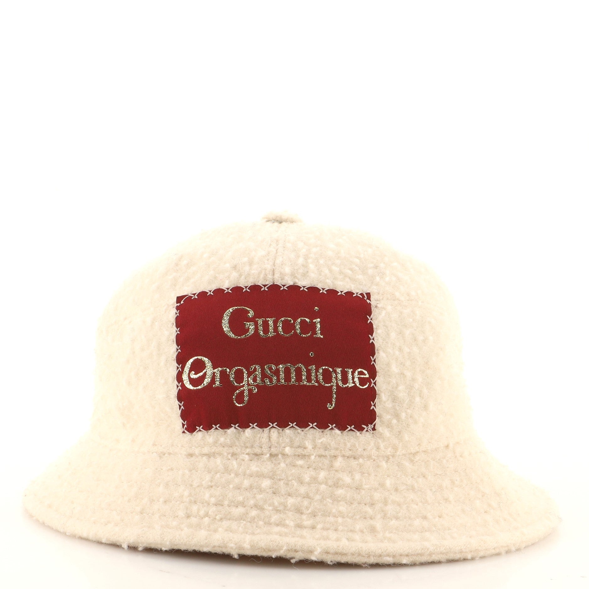Embroidered Patch Bucket Hat Wool Large