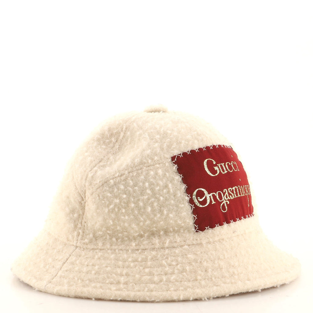 Embroidered Patch Bucket Hat Wool Large