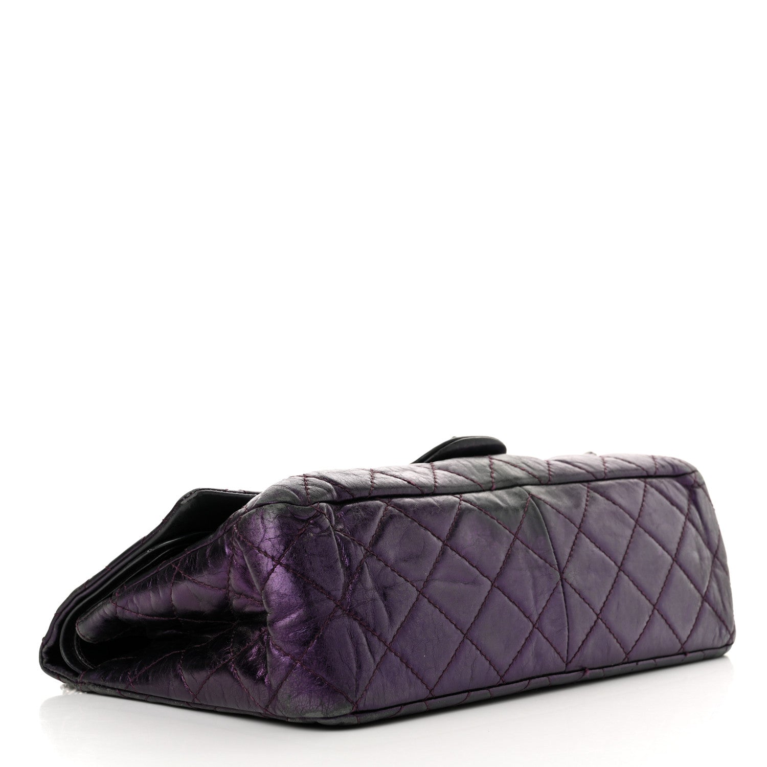 Metallic Aged Calfskin Quilted 2.55 Reissue 227 Flap Purple